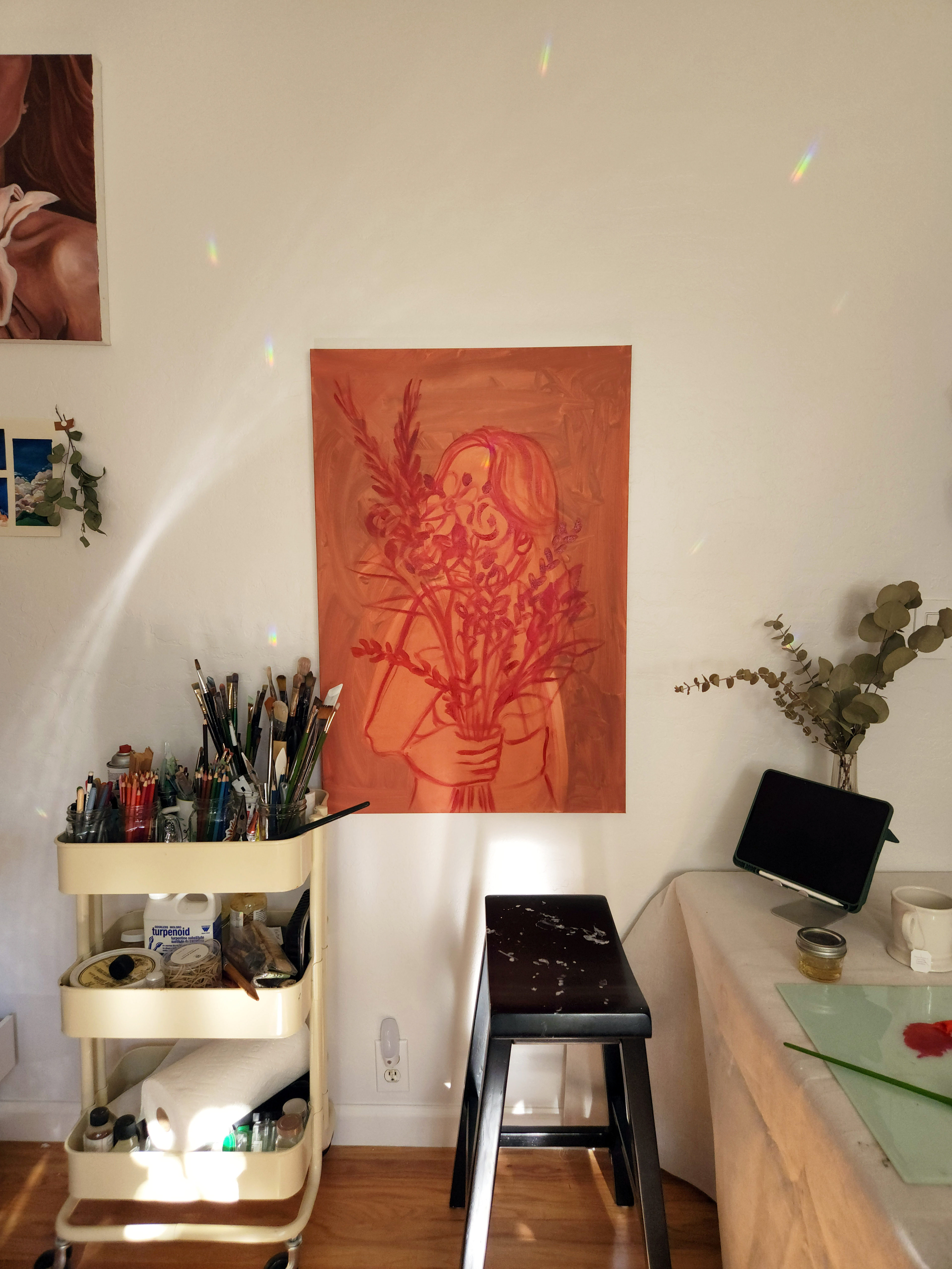 7: Underpainting work in progress of "Hold Me"