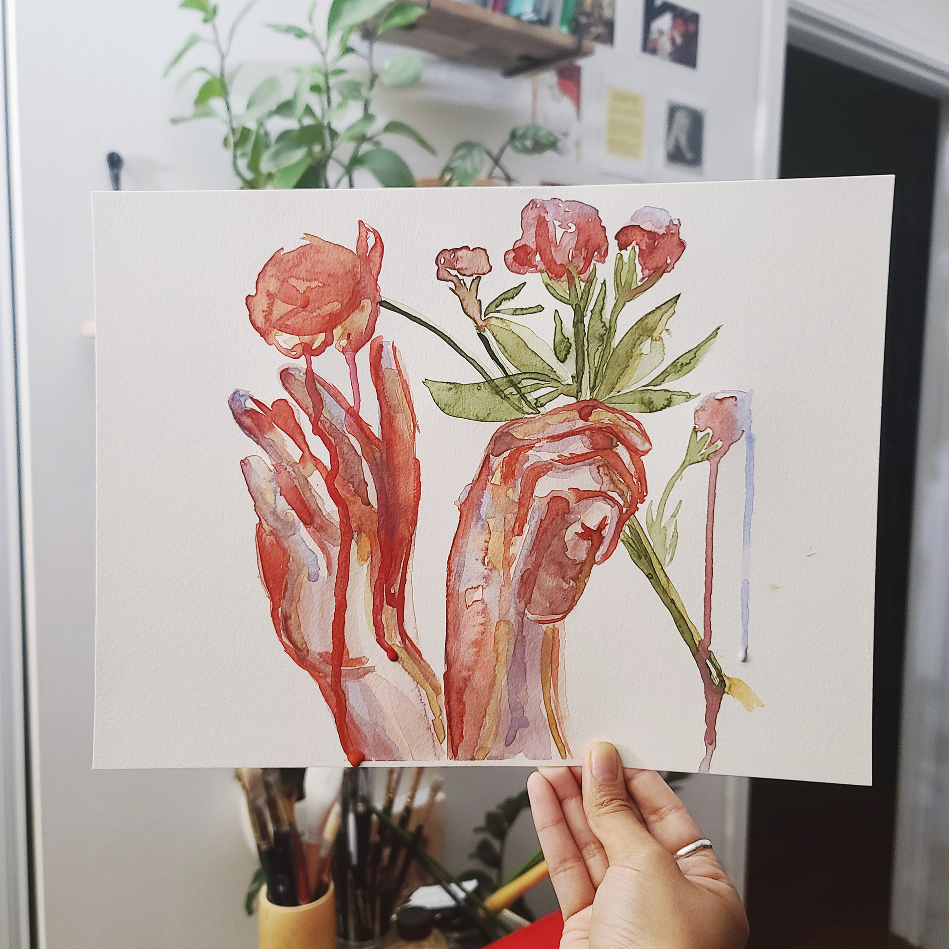 13: Watercolor study of hands