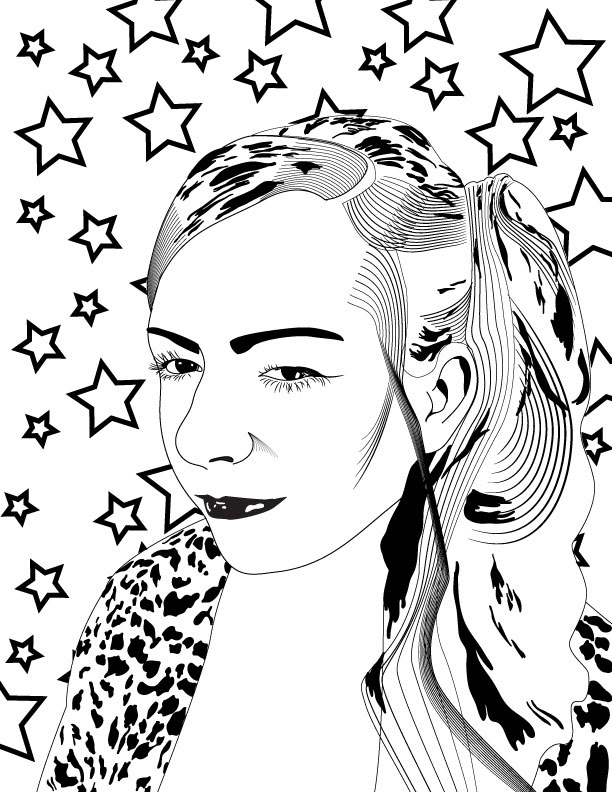 Film Noir portrait in Illustrator