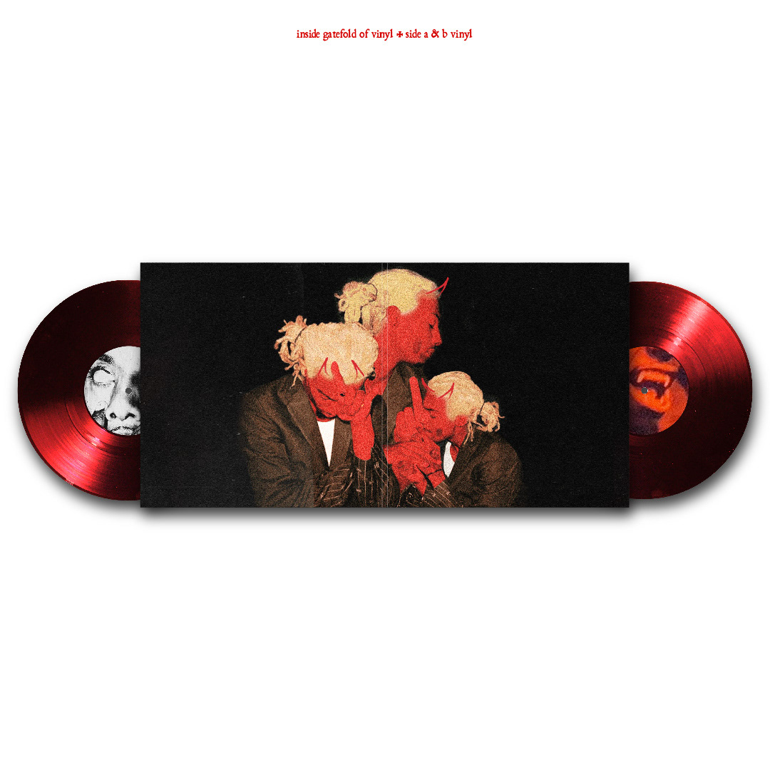 inside gatefold of vinyl + side a & b vinyl