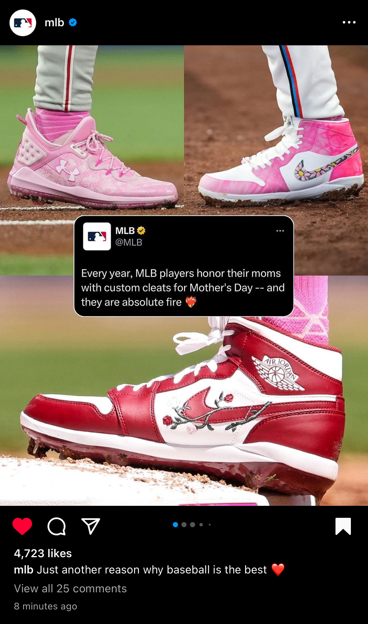 BRYCE HARPER MOTHER'S DAY CLEAT FEATURED IN MLB'S INSTAGRAM