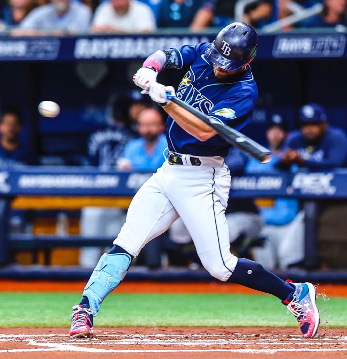 BRANDON LOWE OF THE TAMPA BAY RAYS WEARING 4TH OF JULY CLEAT