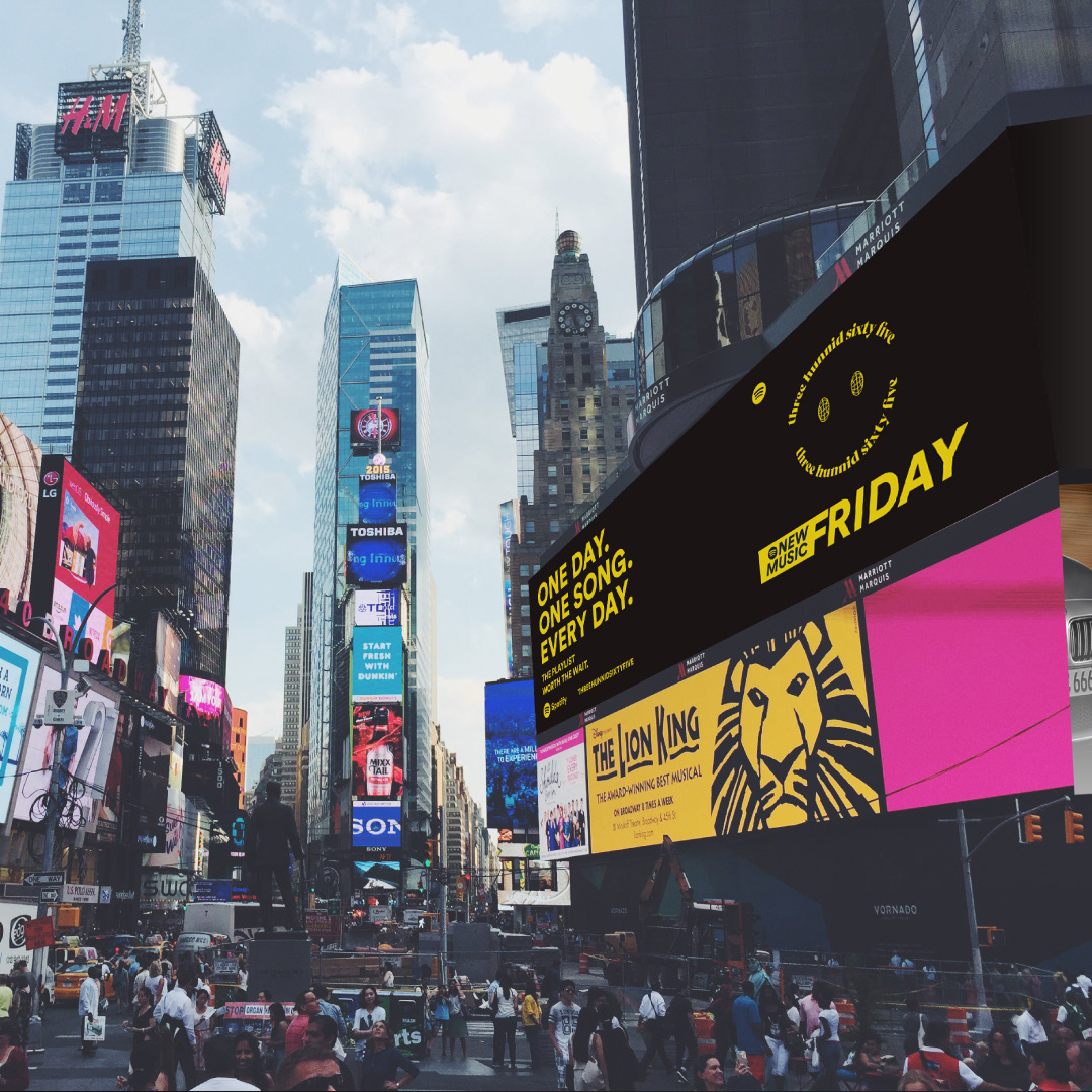 Spotify's "New Music Friday" Billboard Ad in Times Square 1
