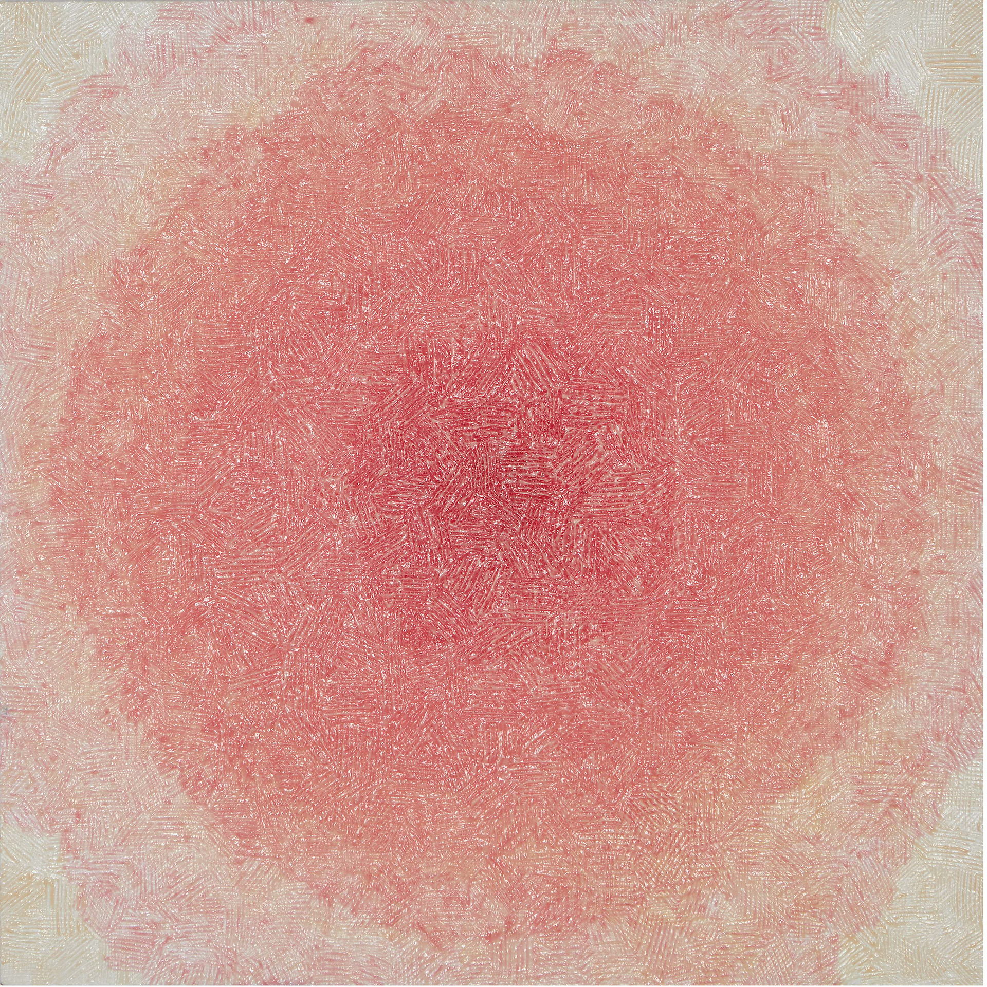 Drawing Membrane in the Inner World, Mixed media on canvas, 108 x 108 cm, 2016