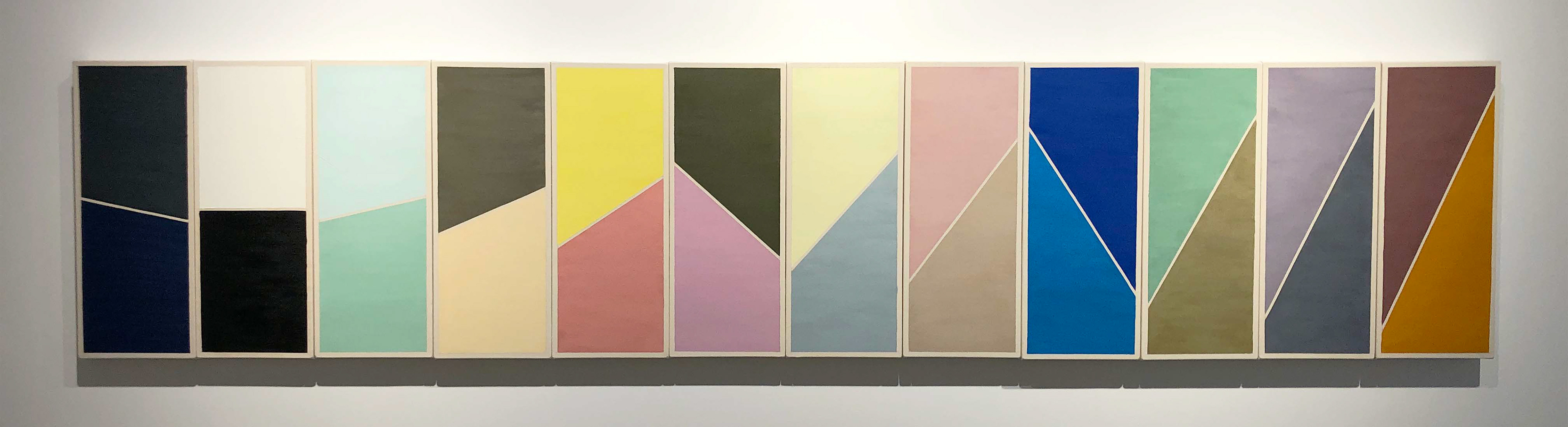 One space : Same size & Different shape, Oil on cotton, 20 x 50 cm (each size, 12peices), 2020