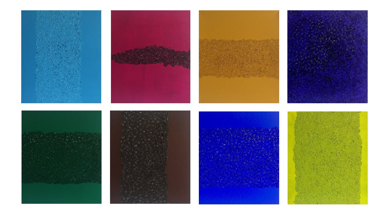 EXISTNET TRACE SERIES, Oil on canvas, 53 X 45.5 cm (each size, 16peices), 2021