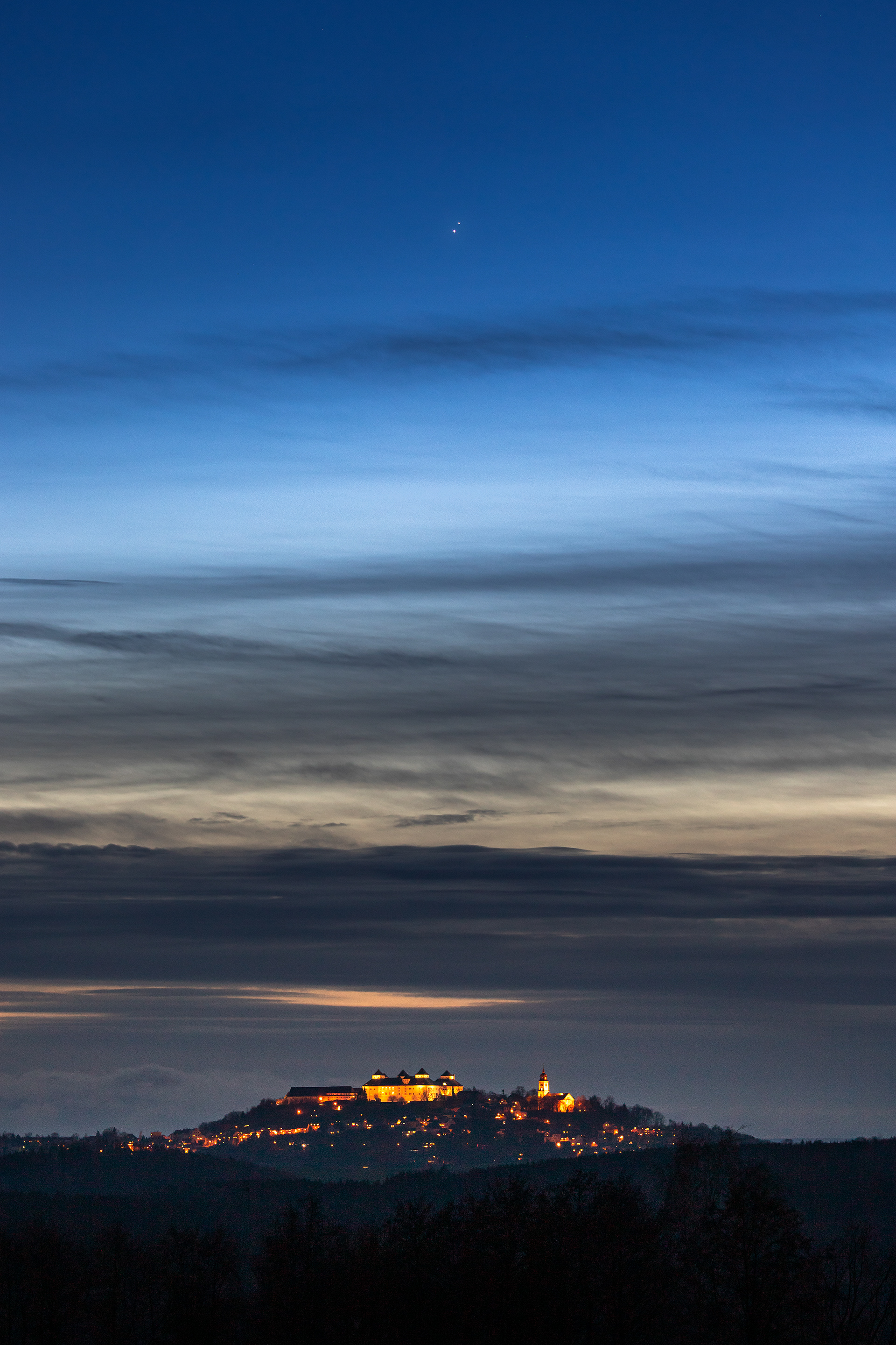 Jupiter und Saturn über Augustusburg