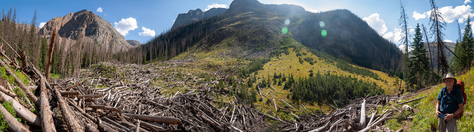 The last of three, this one uncleared, land slides.