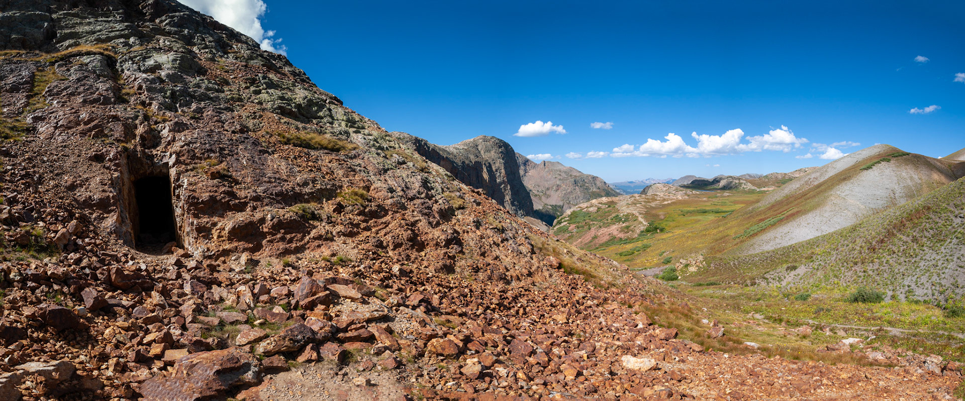 An old mine, and looking back.