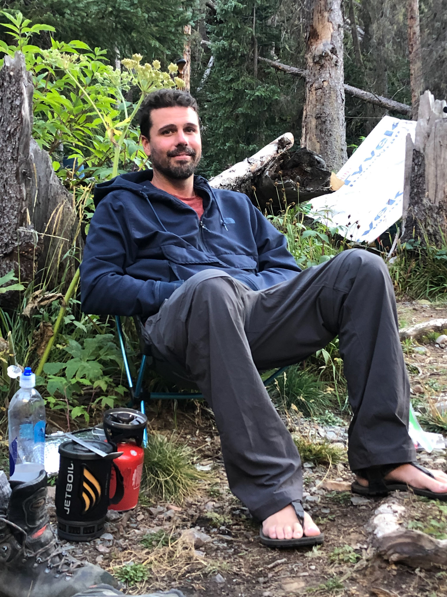 Relaxing in camp