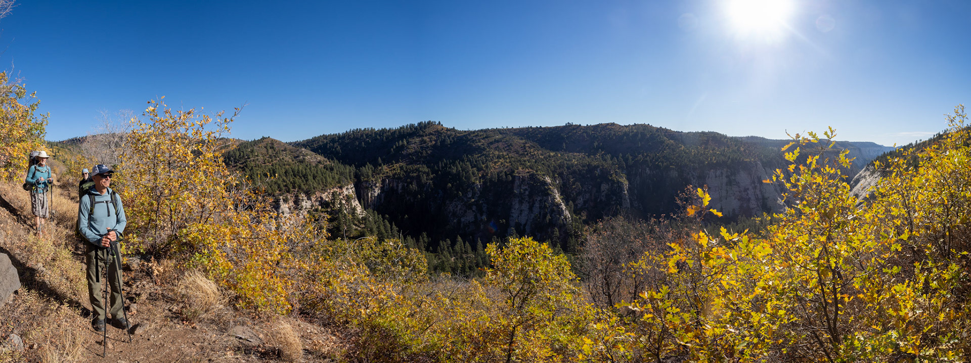 Stopping to admire the color and the view