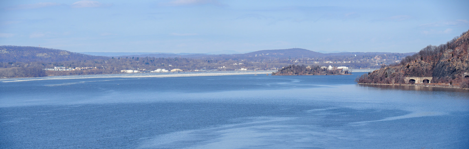 From Little Stony Point looking North towards Newburgh and Cornwall.
