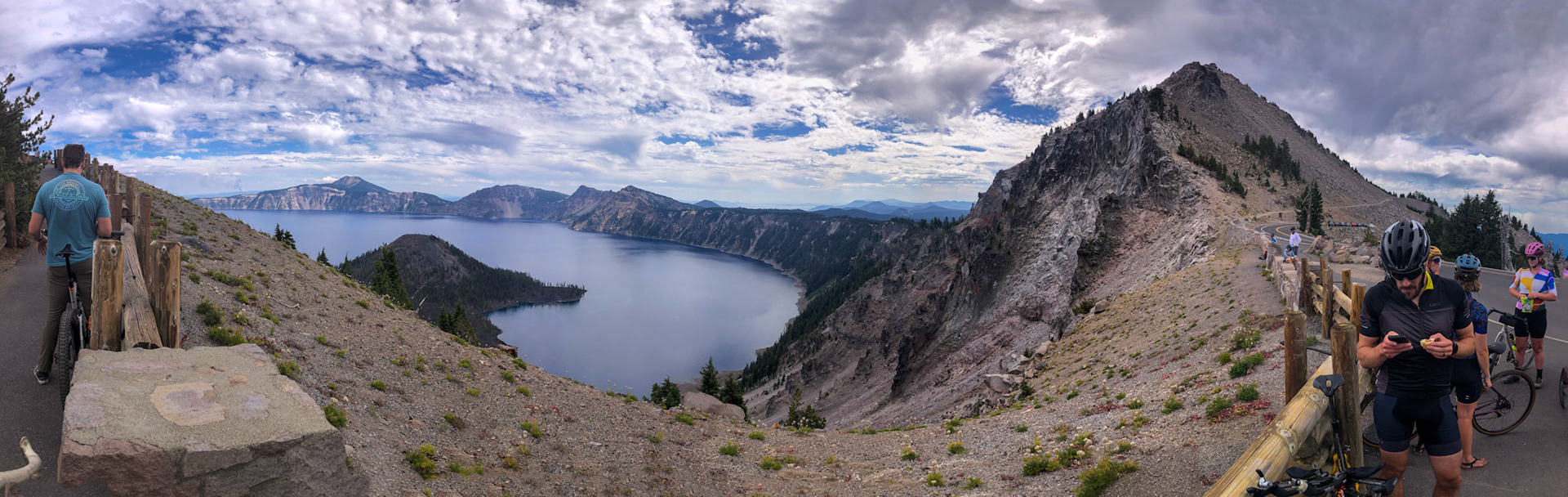 Jerry and I completed the loop on the non closed off section of the rim. Jerry downing more hot dogs.
