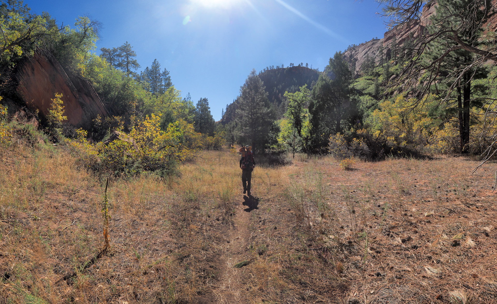 Mike in the pass separating Kolob from Hop Valley