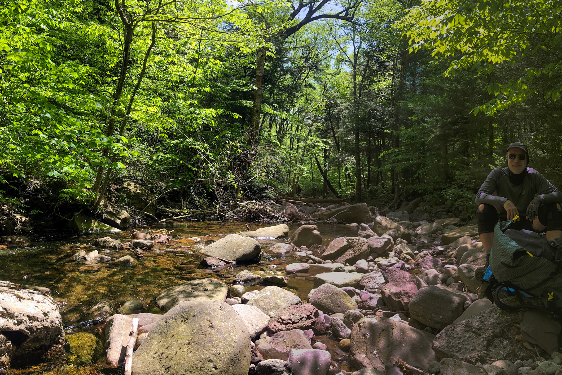 Taking a break along the upper Neversink