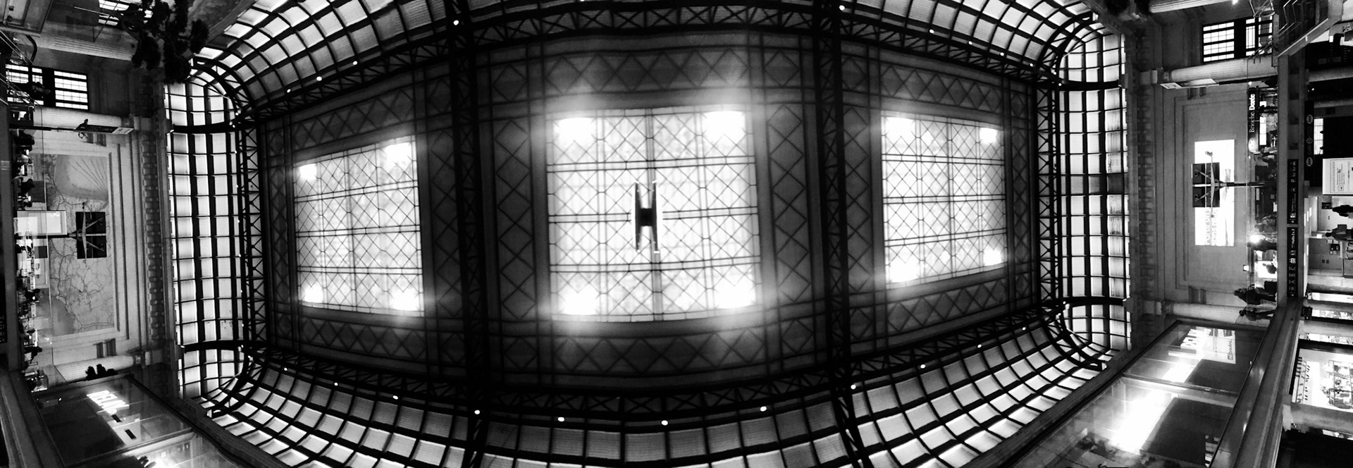 Inside the train station.