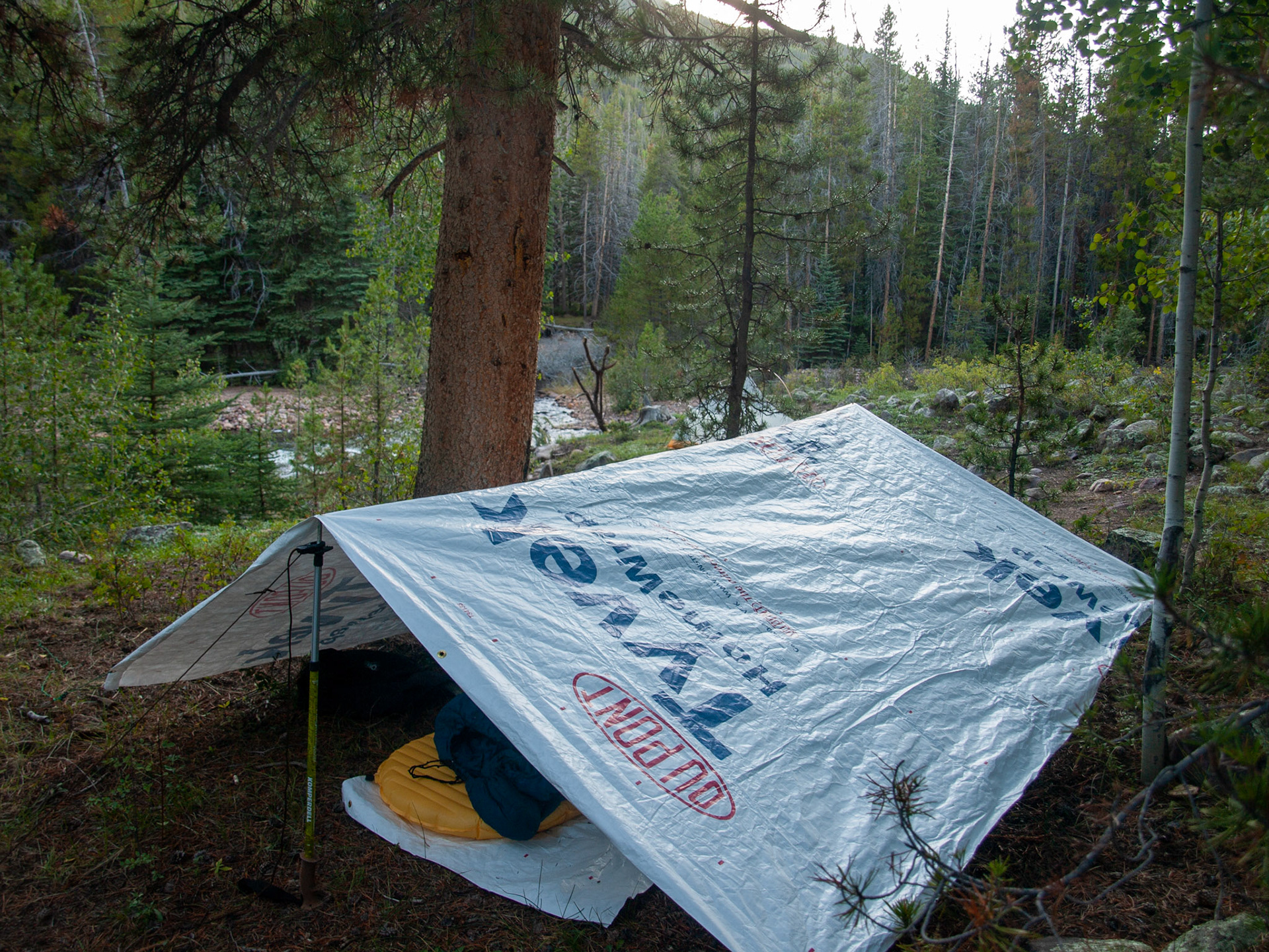 My first usage of the Tyvek Tarp