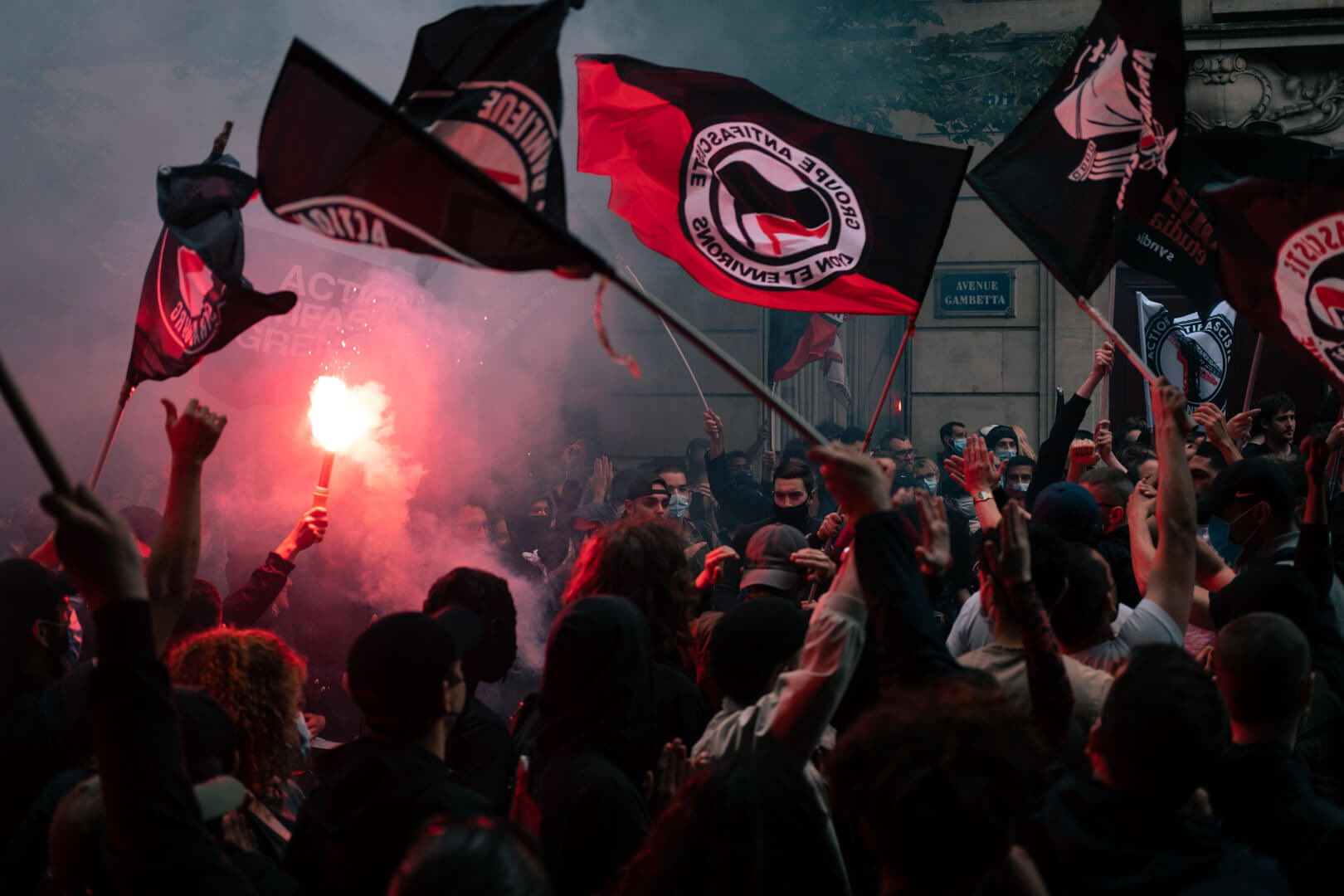 Manifestation antifasciste en mémoire de Clément Méric, militant antifa, Paris, 5 Juin 2021.