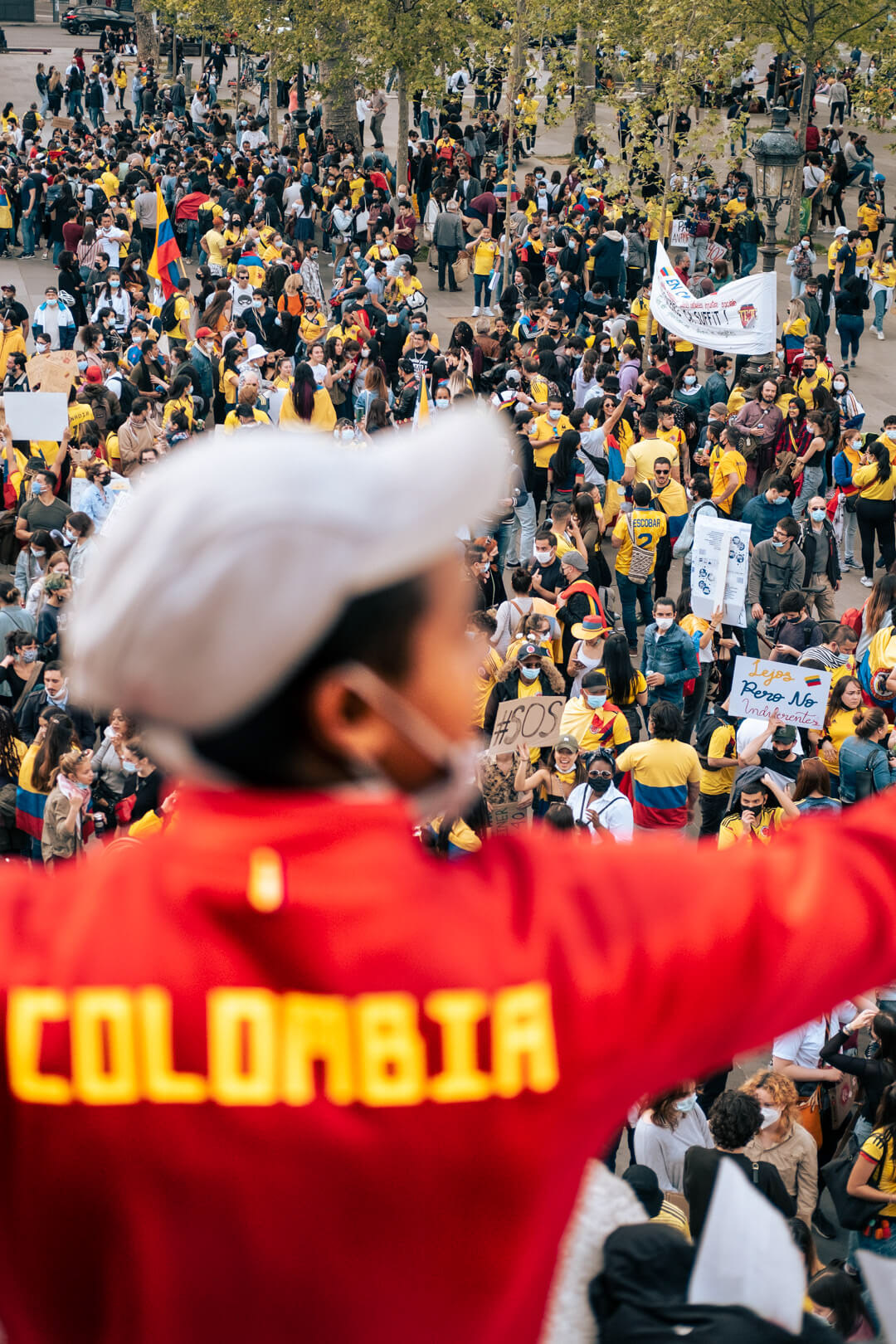 Rassemblement en soutien au peuple Colombien, Place de la République, 8 mai 2021.