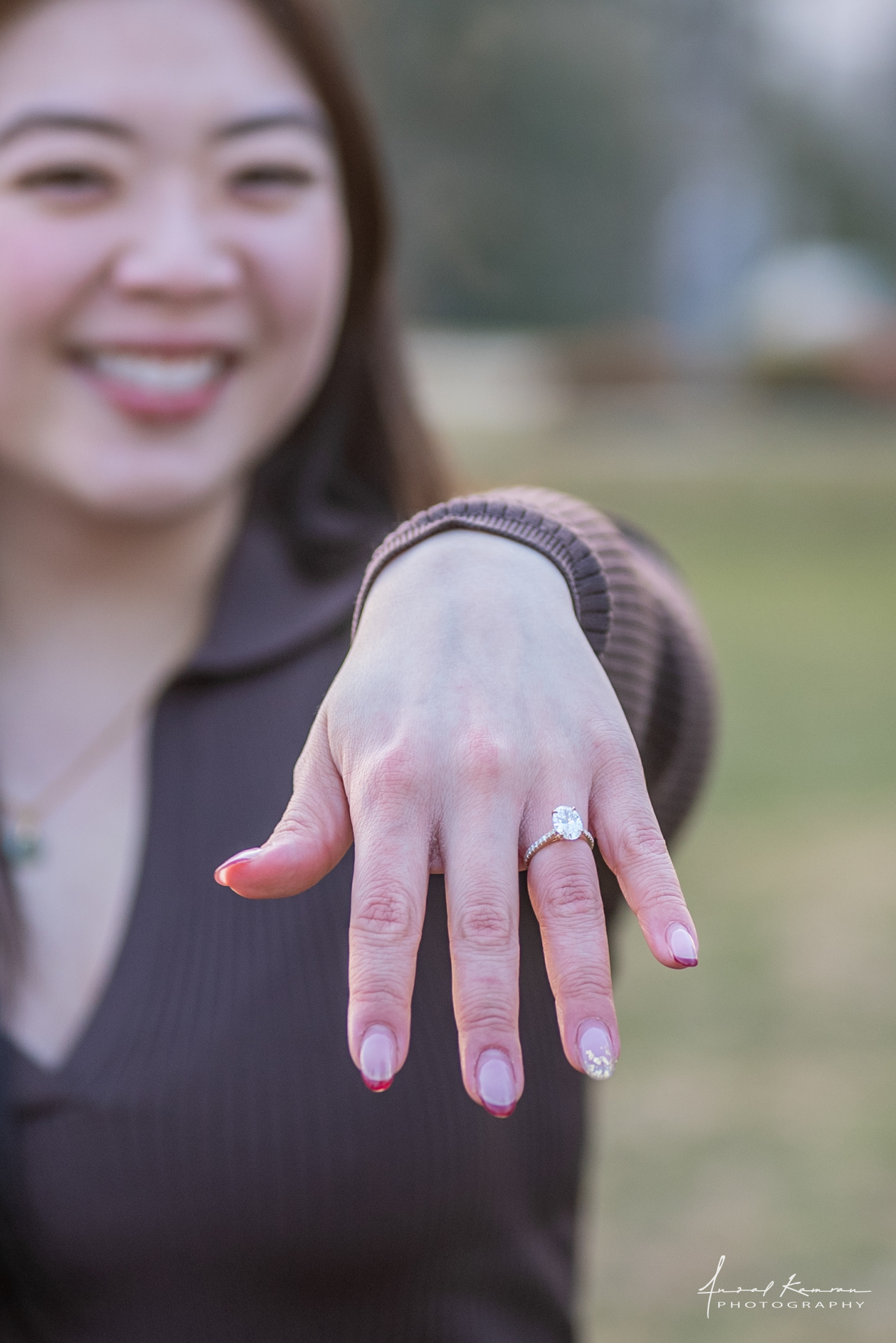 Proposal on Burnaby Mountain engagement ring