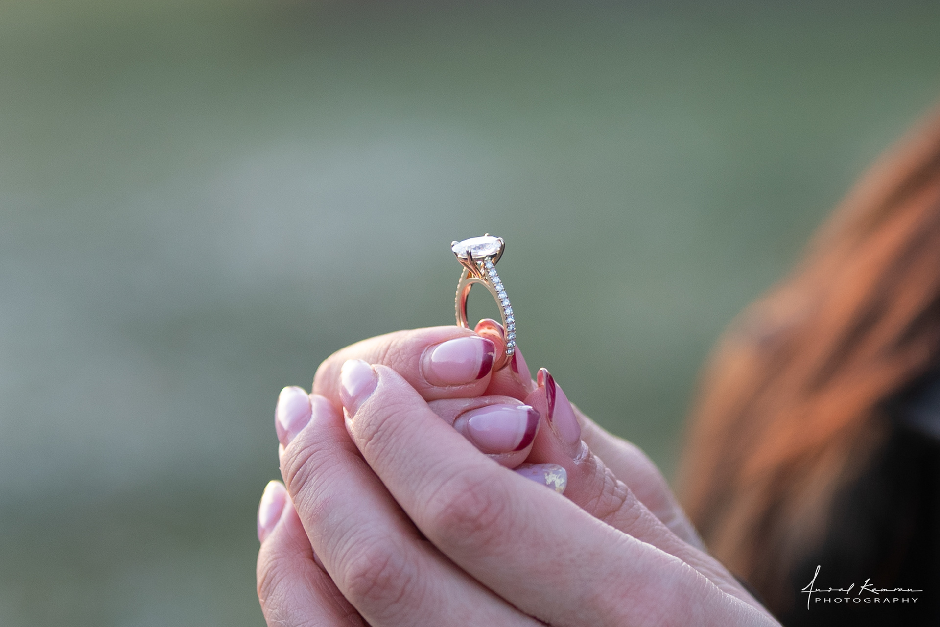 Proposal on Burnaby Mountain engagement ring