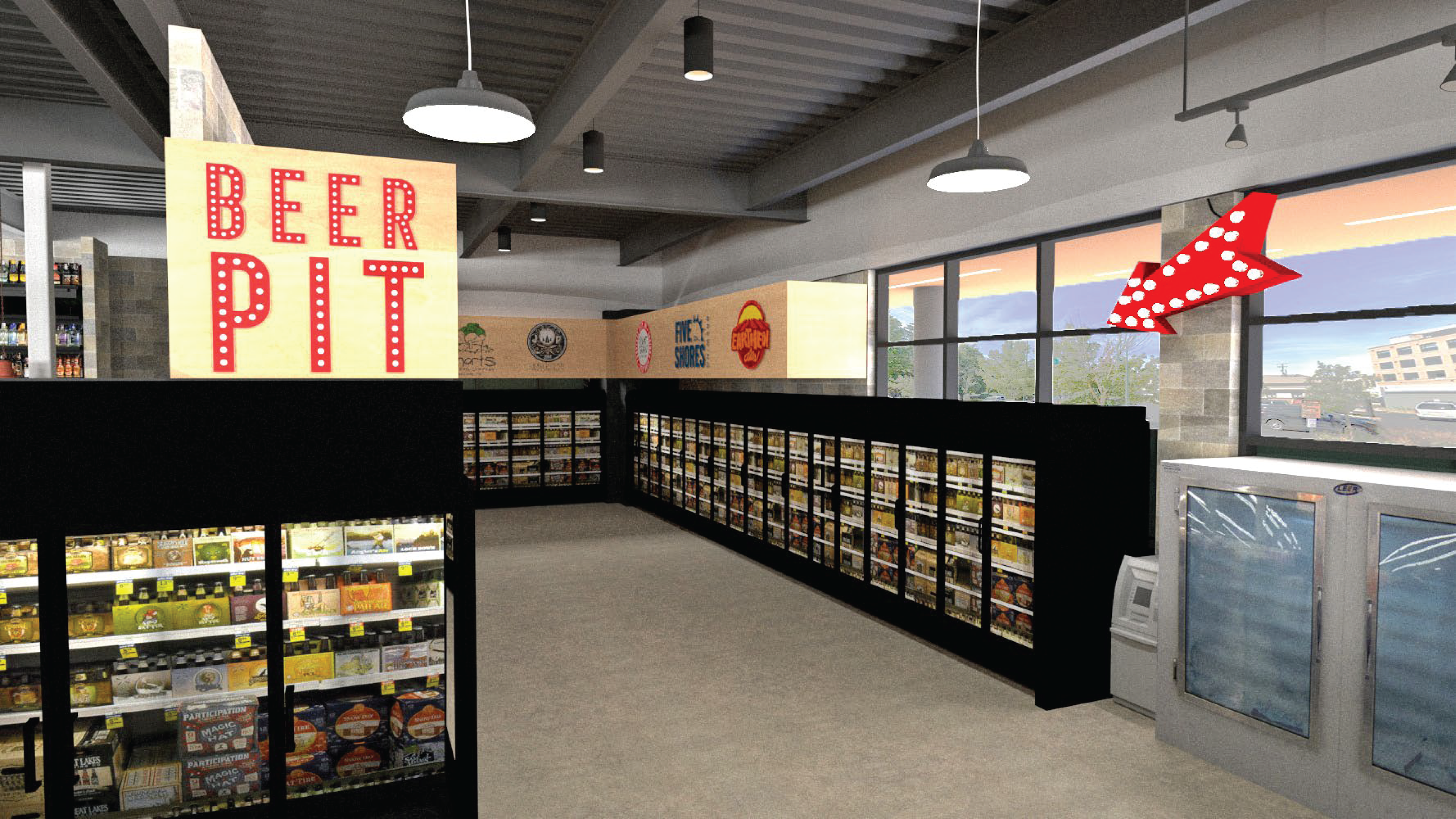 The Beer Pit is a play on words in itself (like a cherry pit!) but also includes a marquee style font and arrow similar to those found throughout downtown TC. Breweries exclusive to TC and the surrounding area can be found inside.