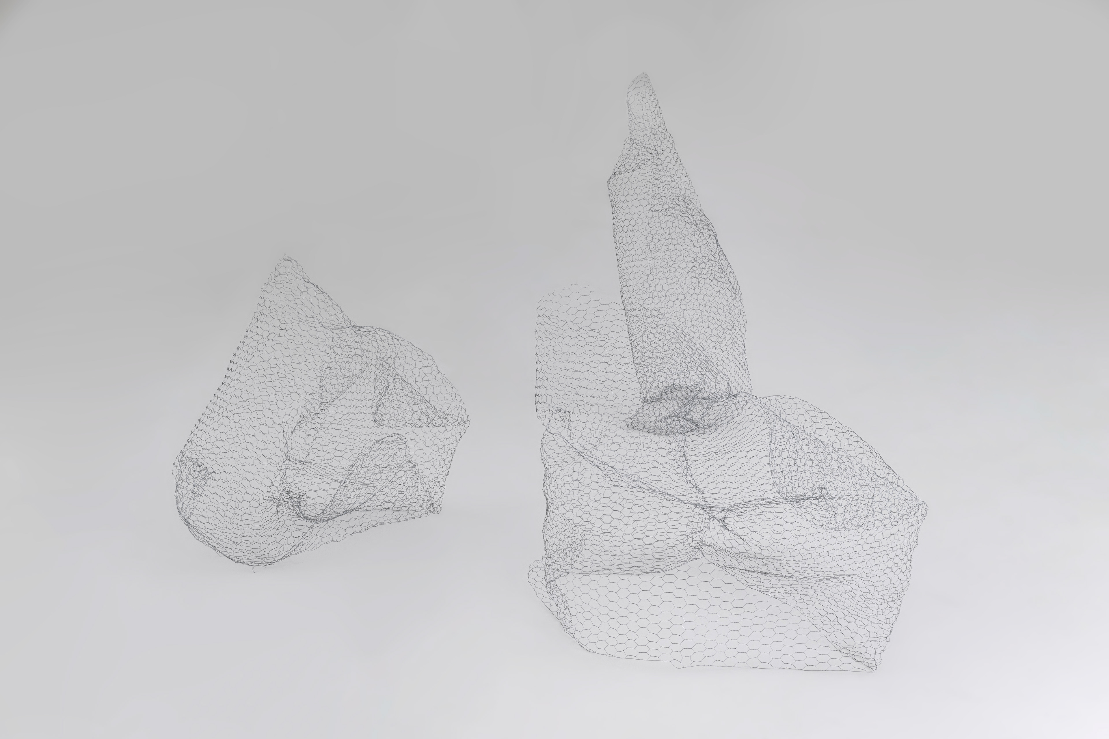 Transient feelings, 2022, installation, wire mesh, 250 x 300 cm / installation view from 8th Color: Woman and Trace, AKM, 2023
