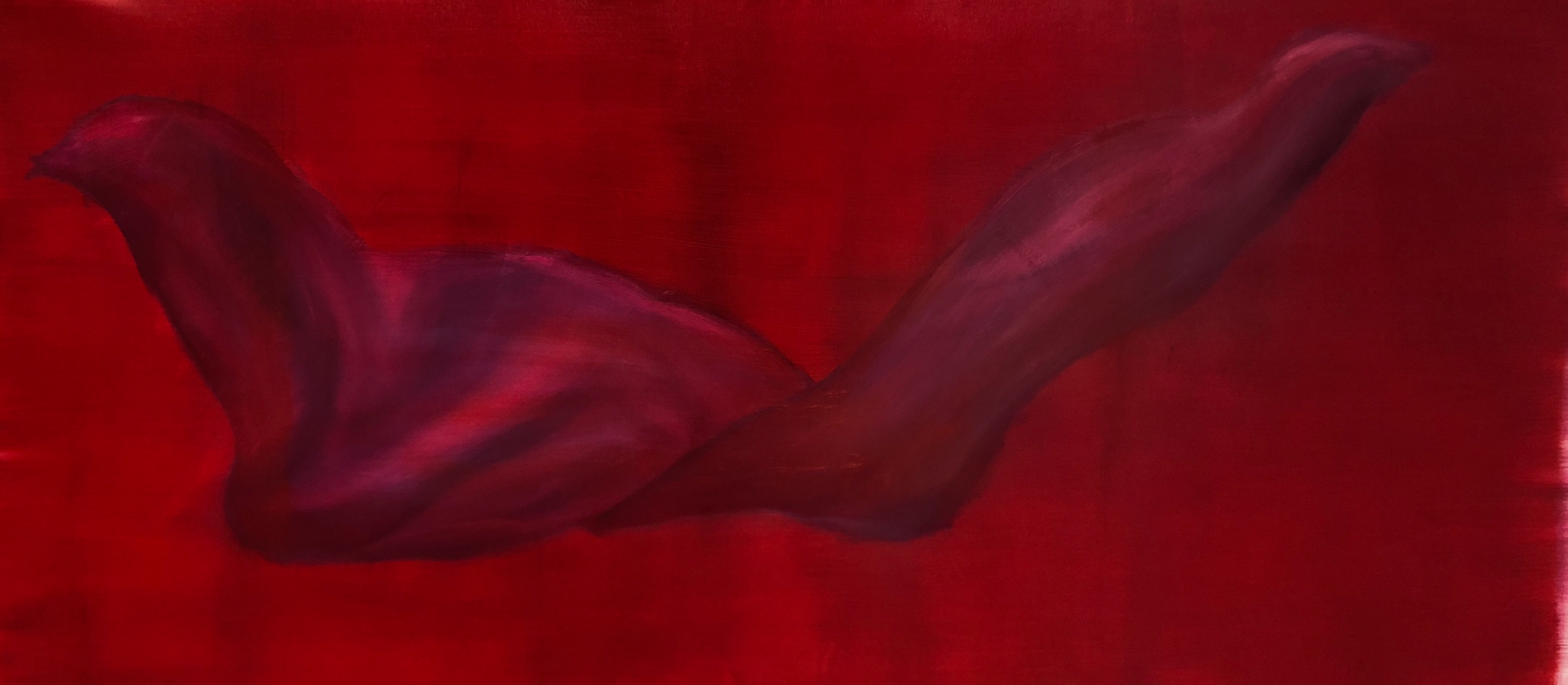 The Delight of the Fall, 2019, oil on canvas, 182 x 78 cm