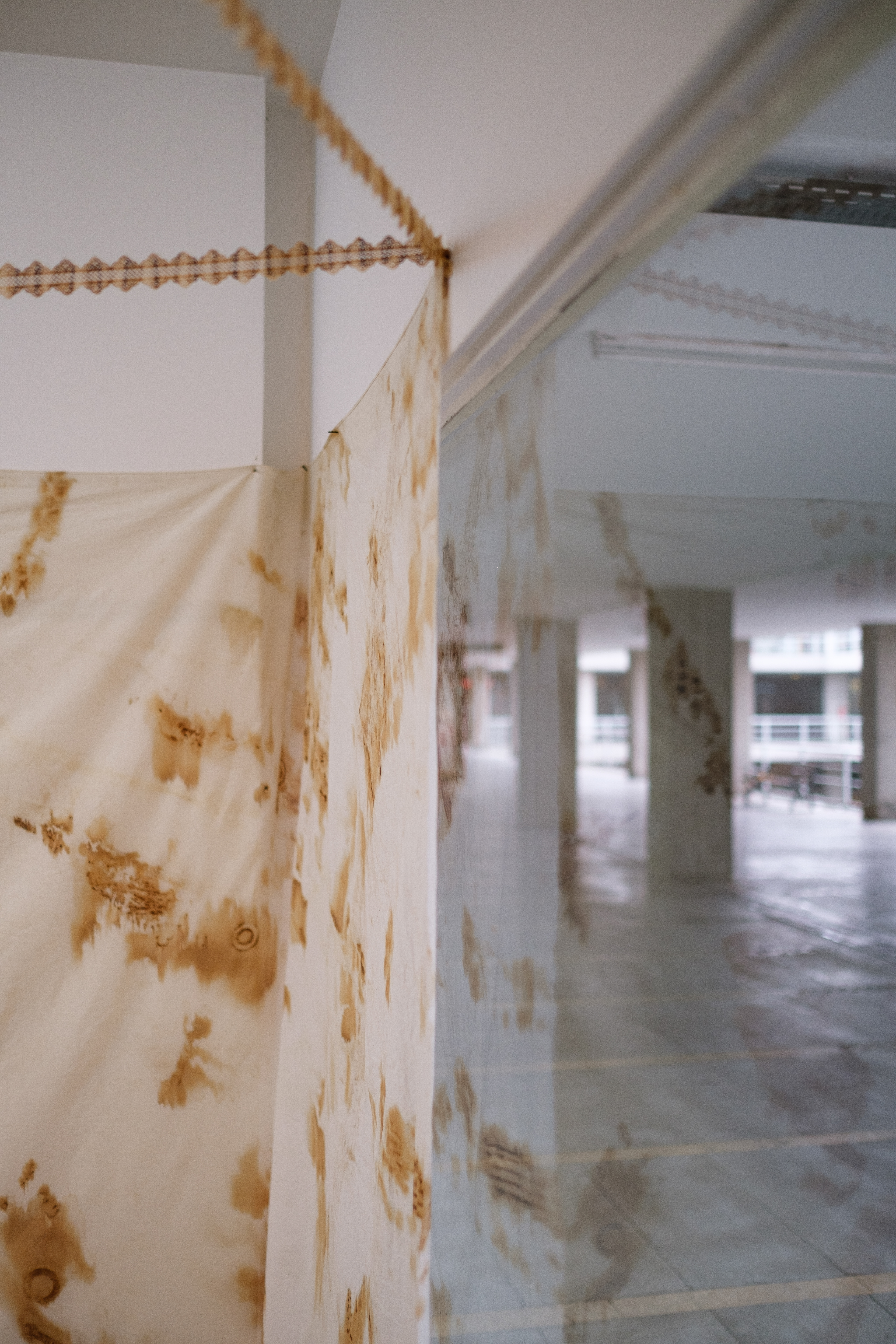 Cloth No.1, 2022, rust print on fabric, close-up