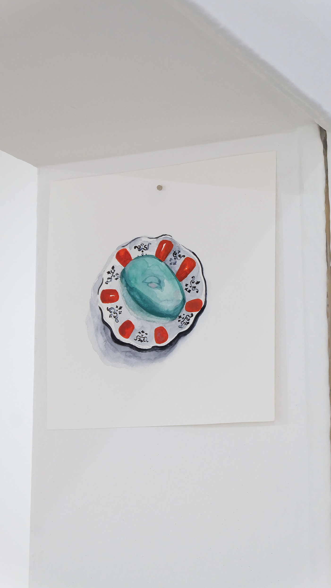 No.3, 2023, watercolor on paper, 20 x 20 cm / installation view from Kasa Gallery, 2023