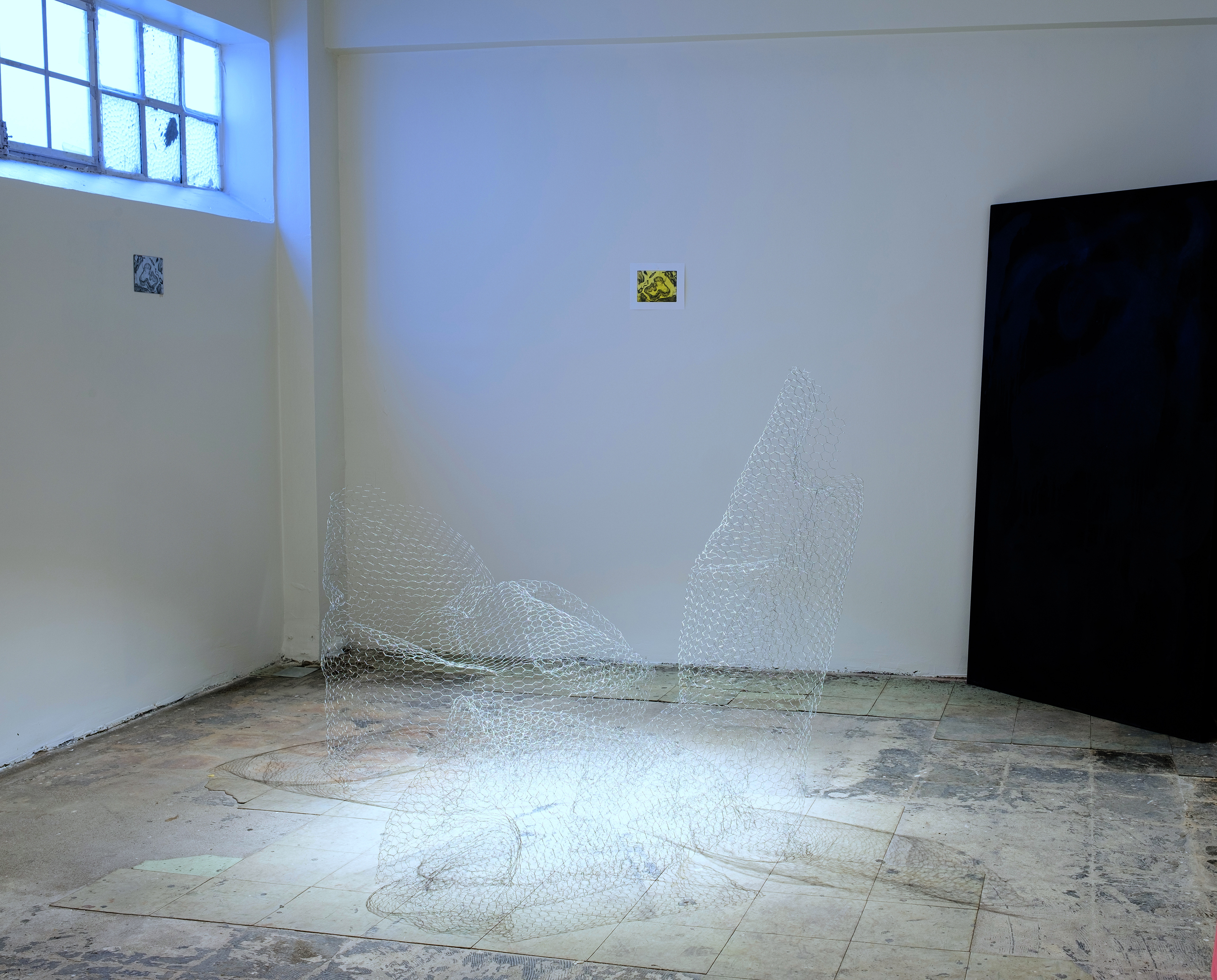 Transient feelings, 2022, installation, wire mesh, 250 x 300 cm / installation view from Occupation, Barın Han, 2022
