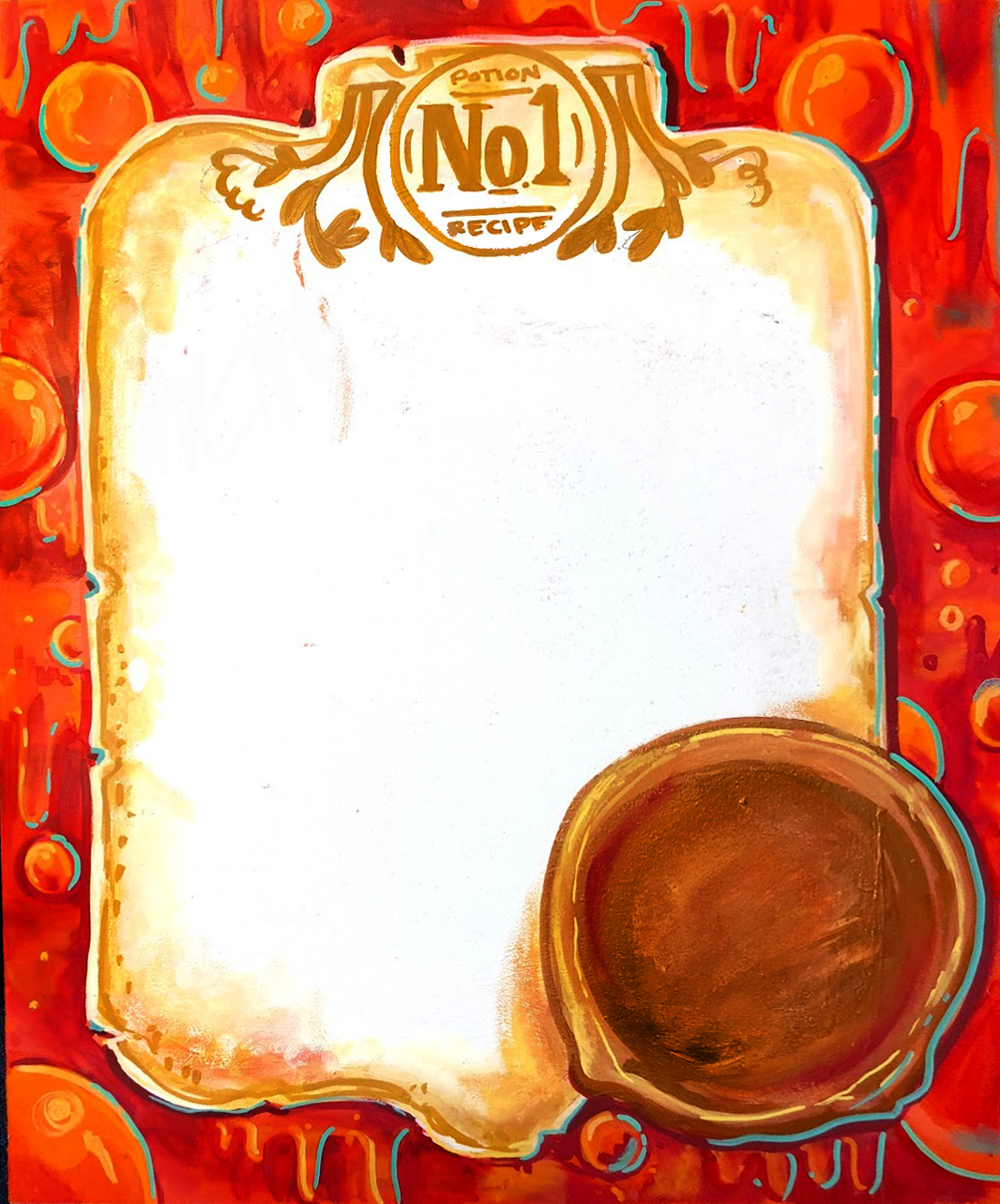 Template for Halloween signage. Witch's potion shop theme.