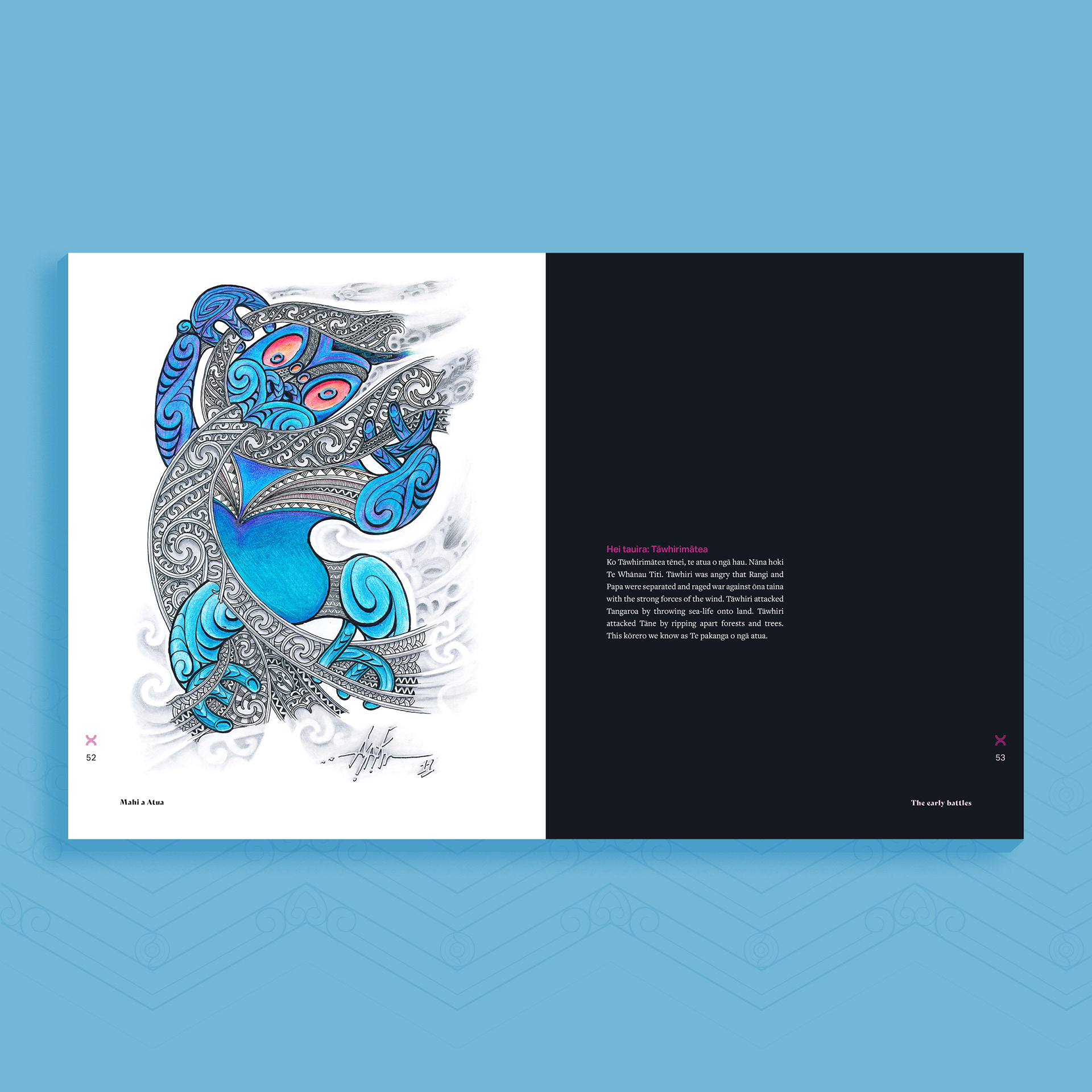 Internal book design. Mahi a Atua, Mark Kopua, Diana Kopua, Lisa Cherrington, 2024. Huia Publishers