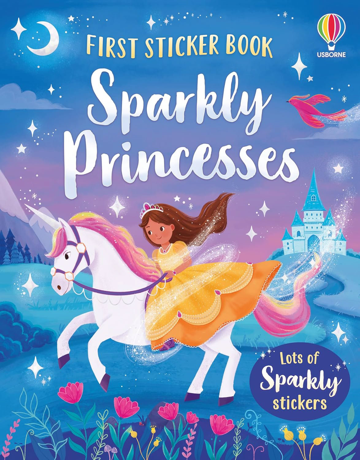 Cover illustration for First Sticker Book: Sparkly Princesses, Usborne Publishing