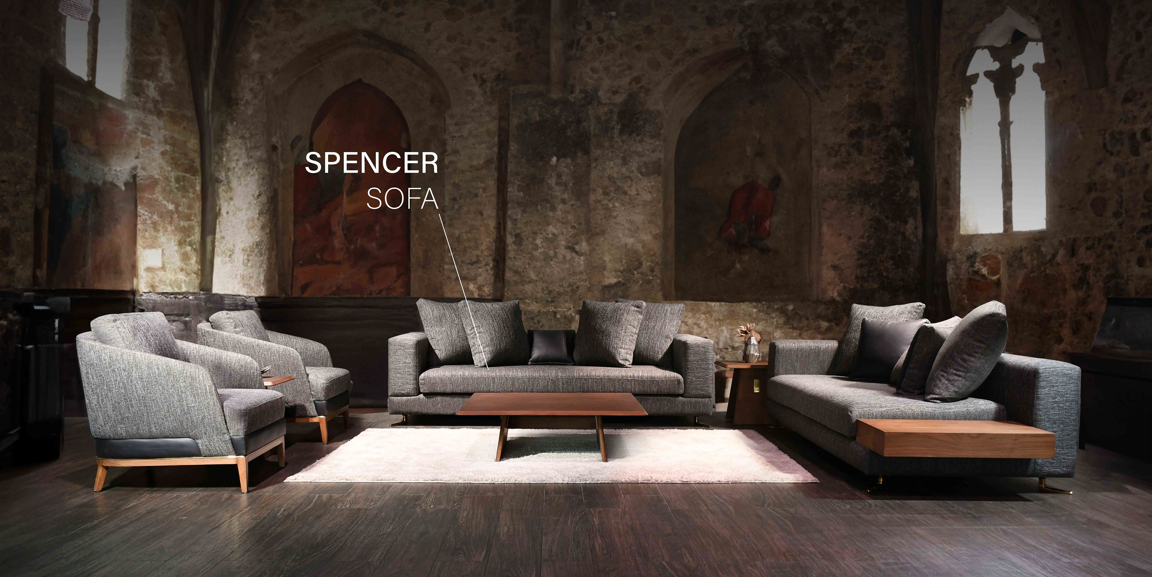 An ancient atmosphere created by using AI to match and convey the uniqueness of the sofa set in a pleasant space.