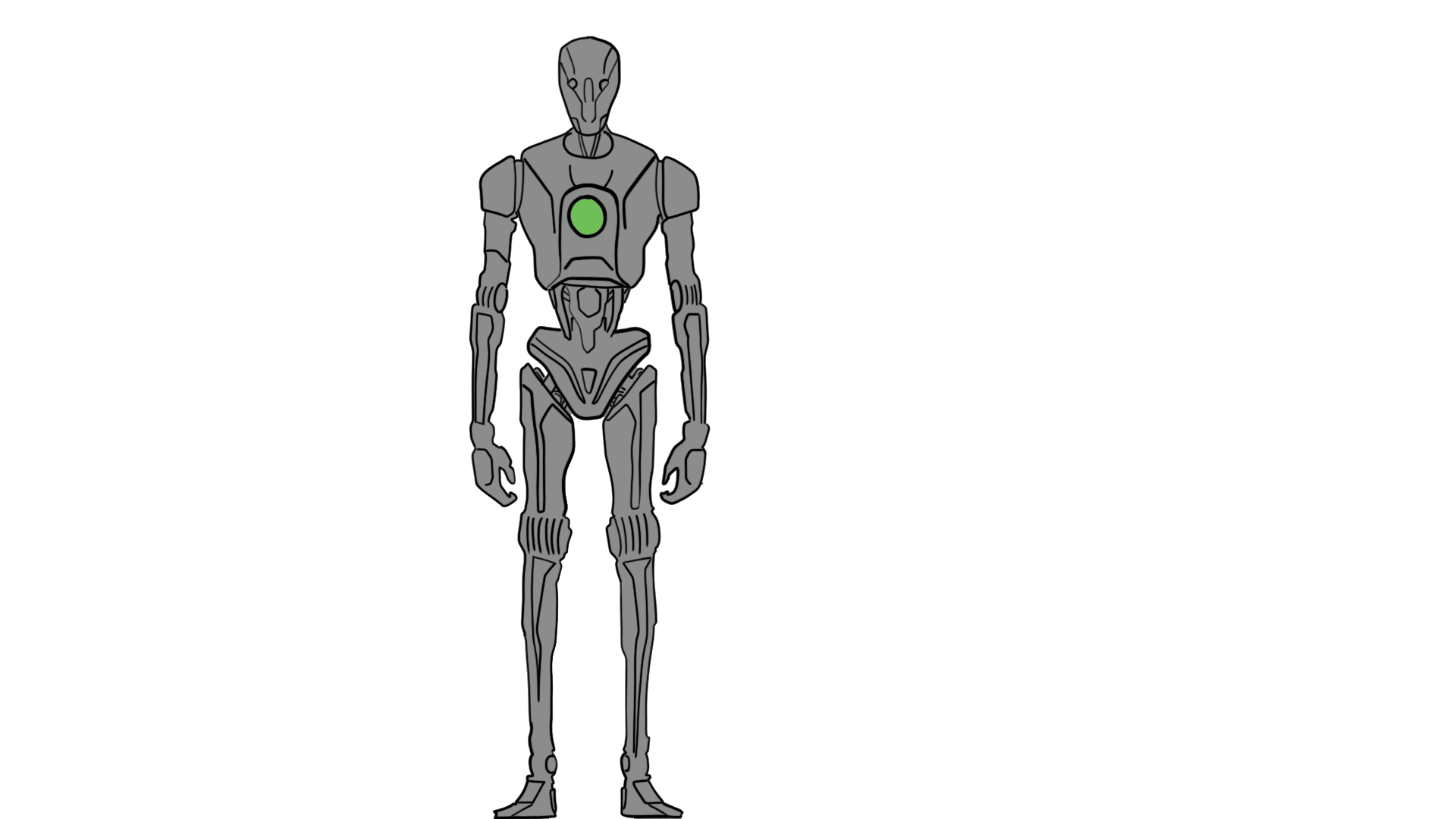 This is the first concept of Korn judged too mean for the image we had of the robot