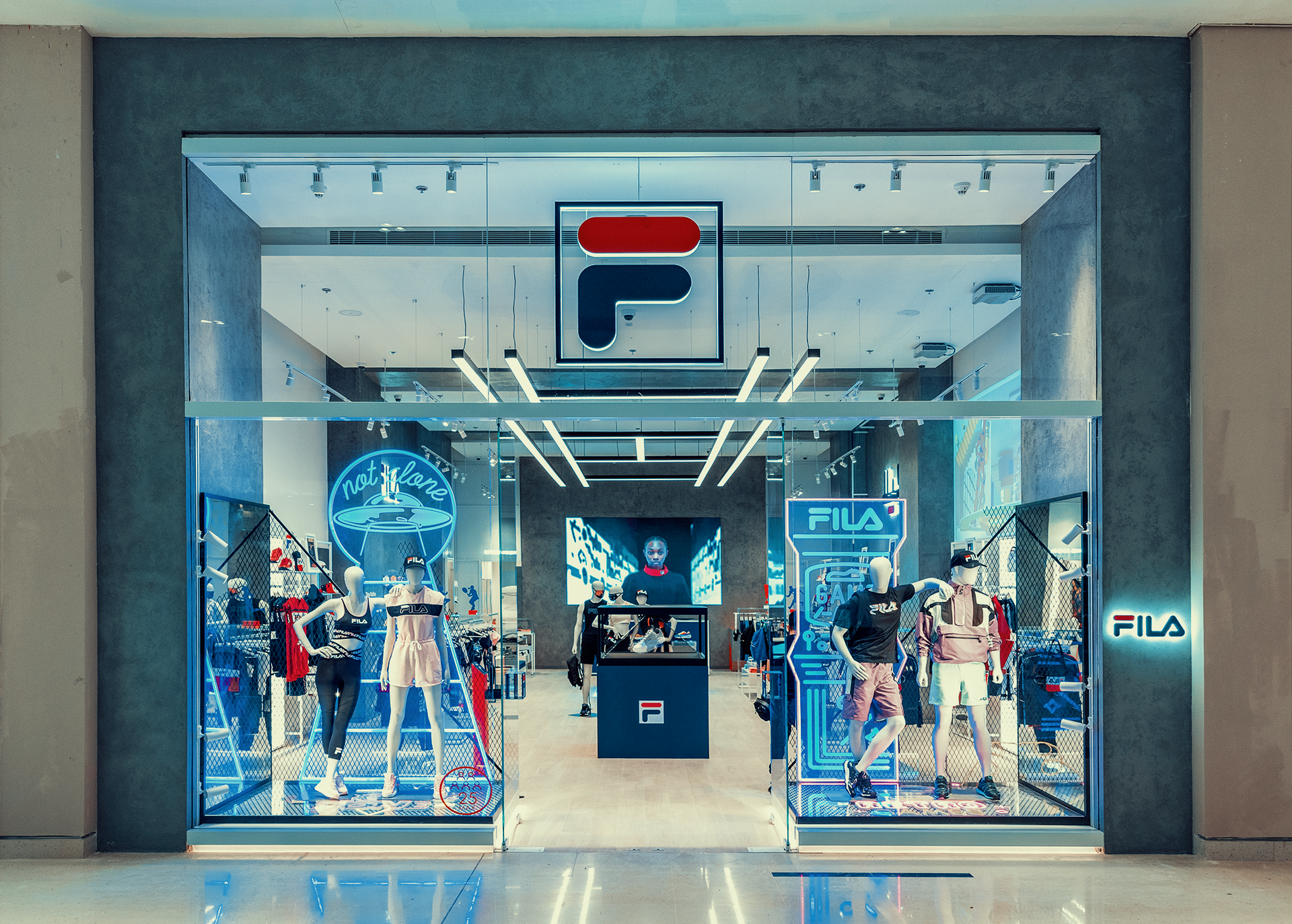 Facade of Fila Store Exterior and Brand Logo Editorial Image