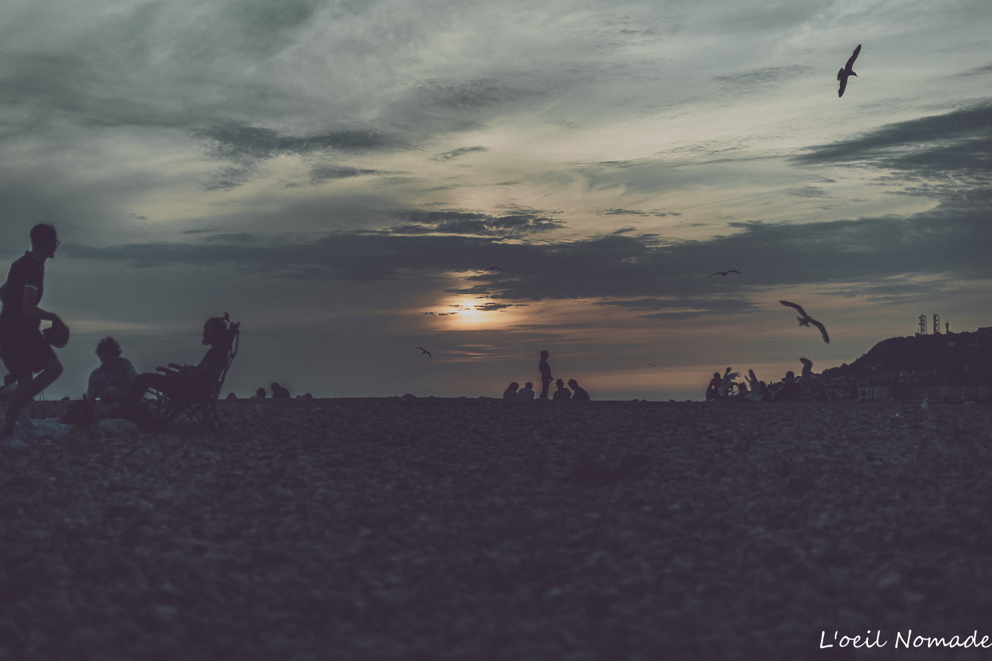 Coucher de soleil avant le feu d'artifice du 14 juillet au Havre