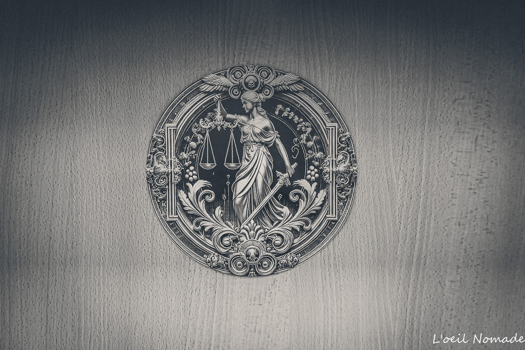 Photographie institutionnelle d'un symbole de justice au Cabinet Atlas de Caen, illustrant la rigueur et les valeurs des professions libérales en Normandie.