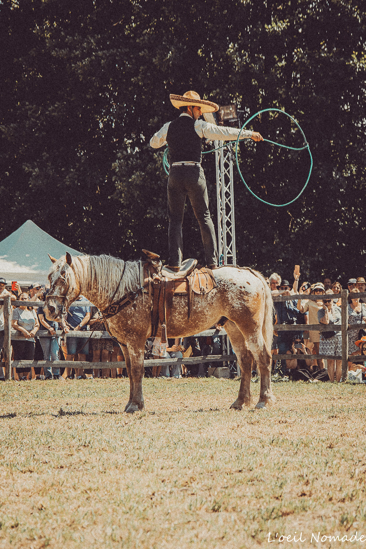 Cavalier lors d'un show western en Normandie
