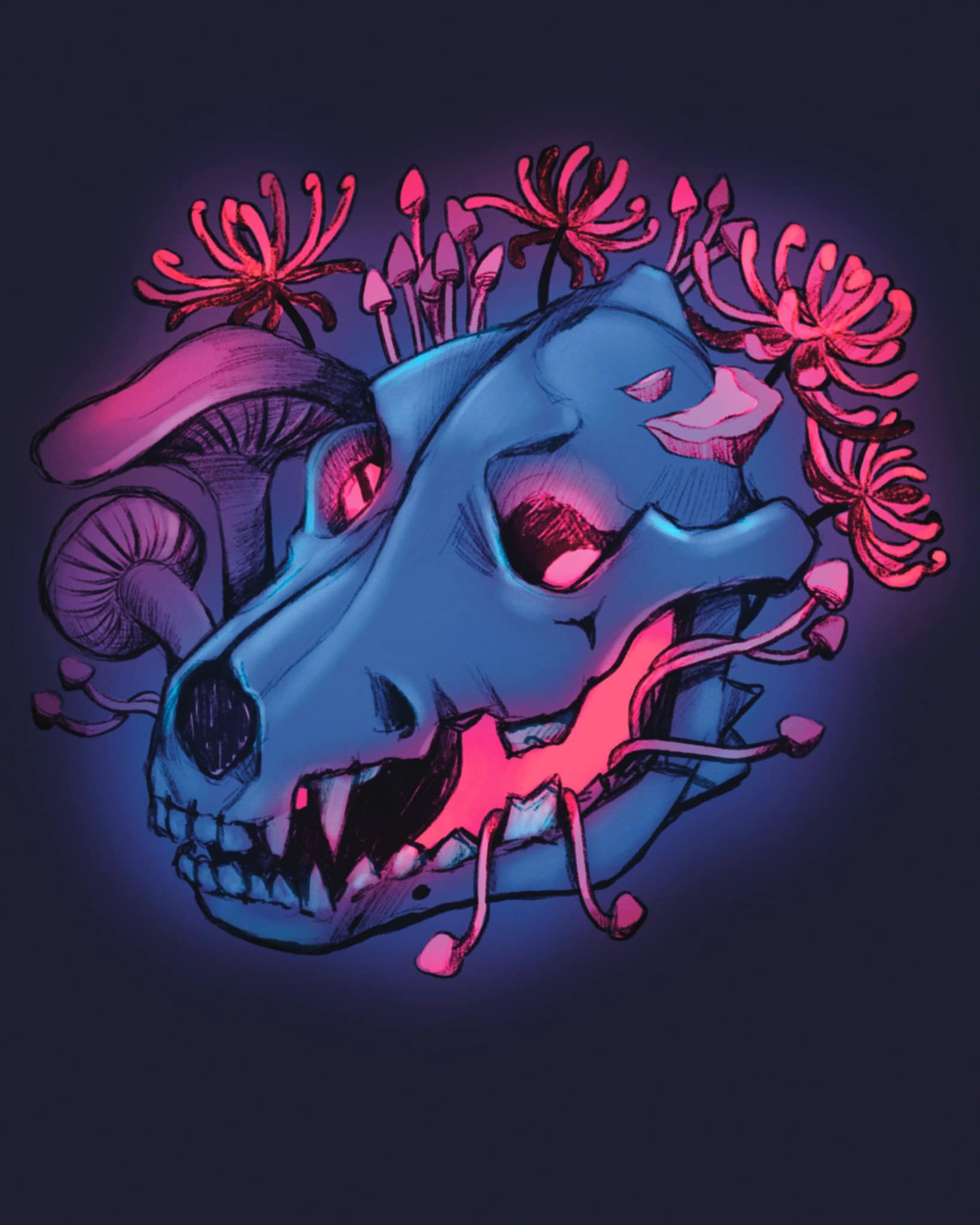 Wolf Skull Print