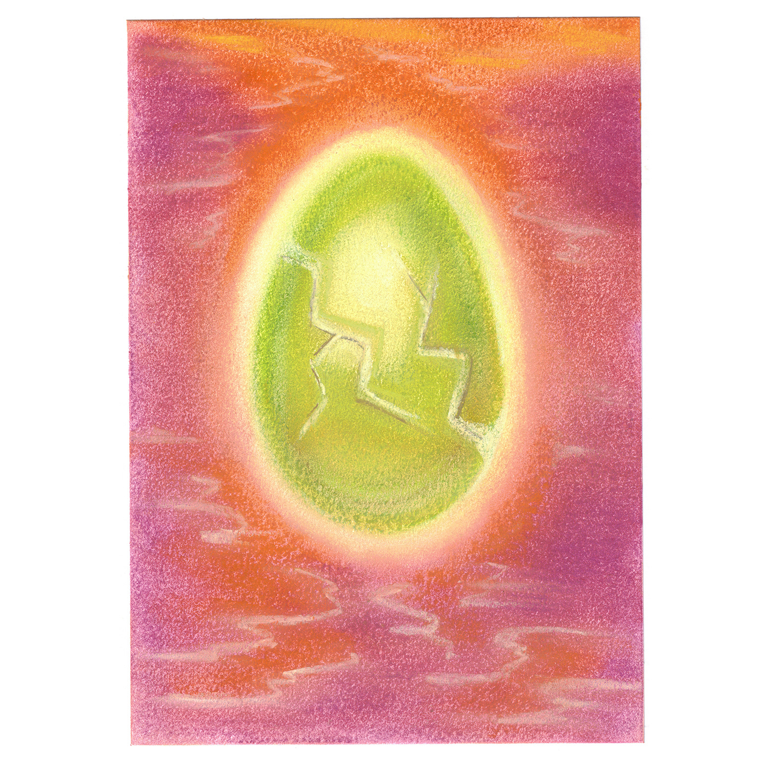 Cosmic Egg, Pastel on Paper, 2026