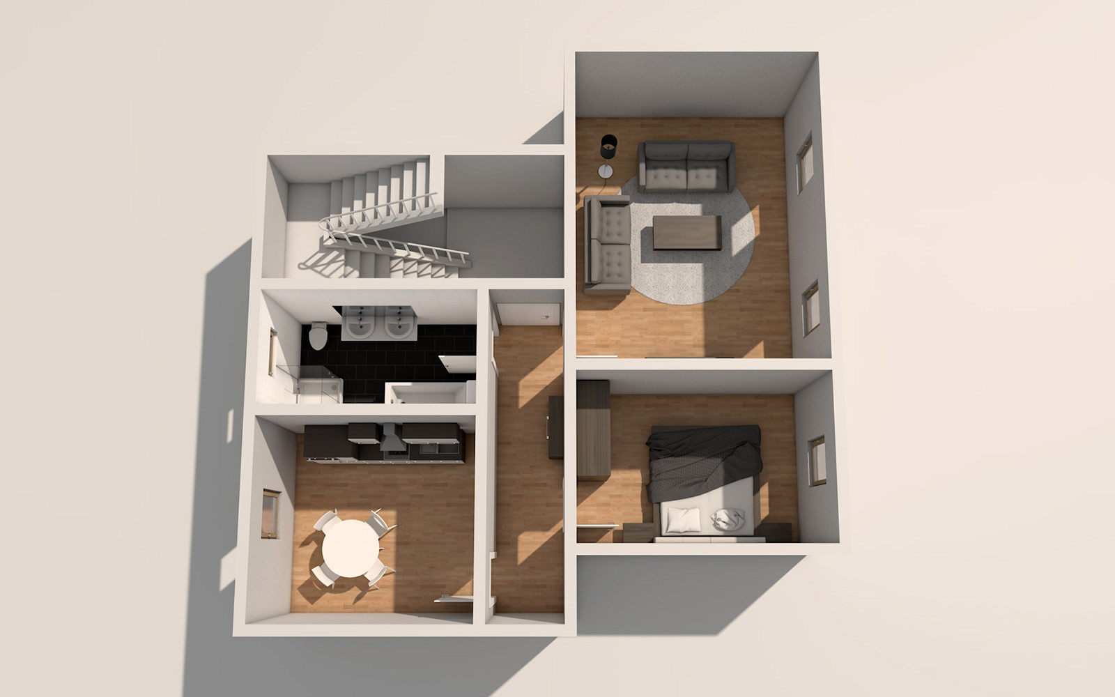 Kernsanierung 3-Zimmer-Wohnung