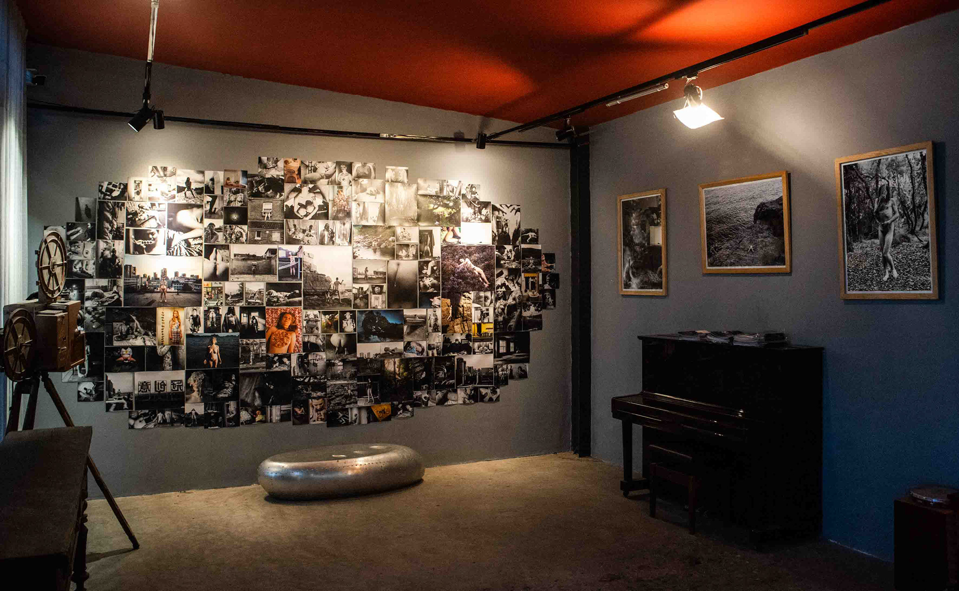 Main wall of the 'Nomansland' and 'One' show at the Schiller River CLub, curated by Benjamin Schiller and Phung Thanh Ha