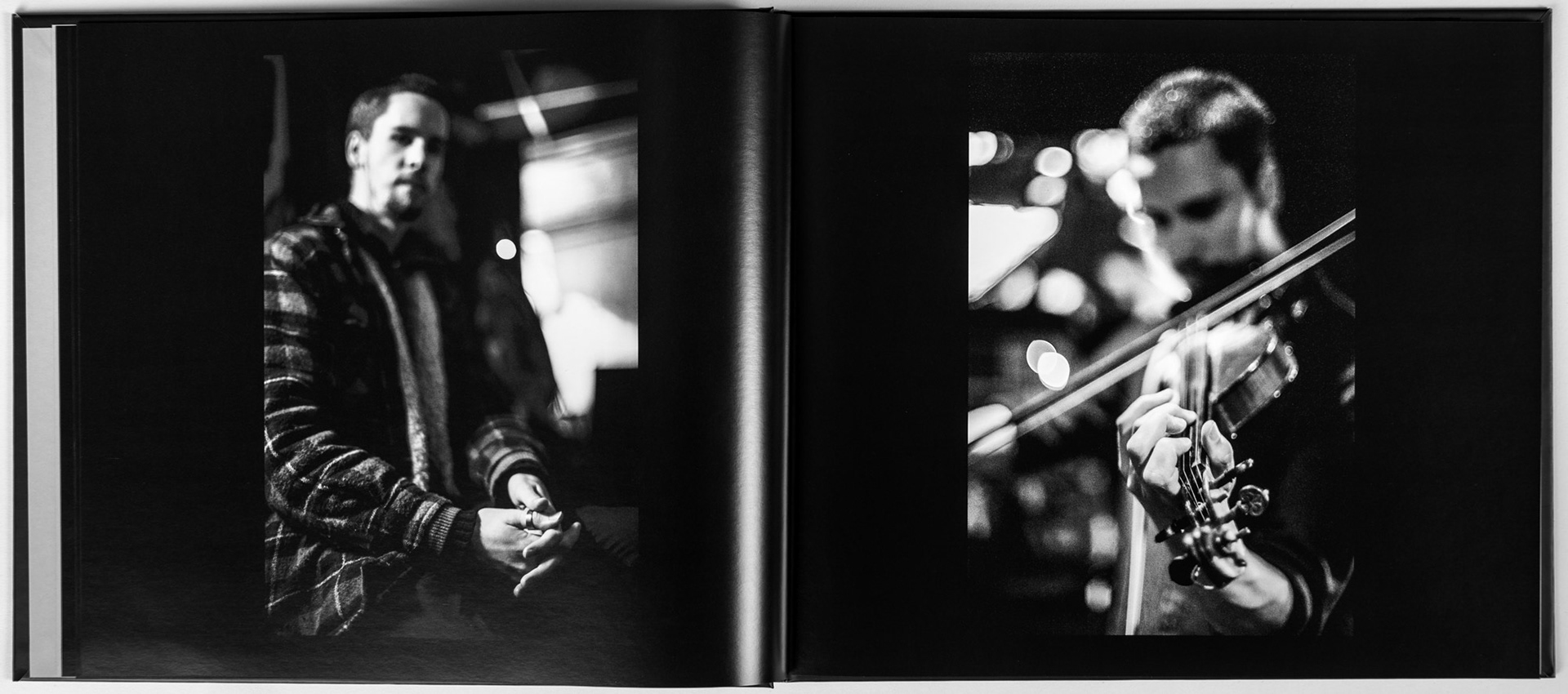 Adam Dean playing the Violin at the Buffalo, photo by Tobias Ahlbrecht for the book ' Every Tuesday Night the Buffalo'.