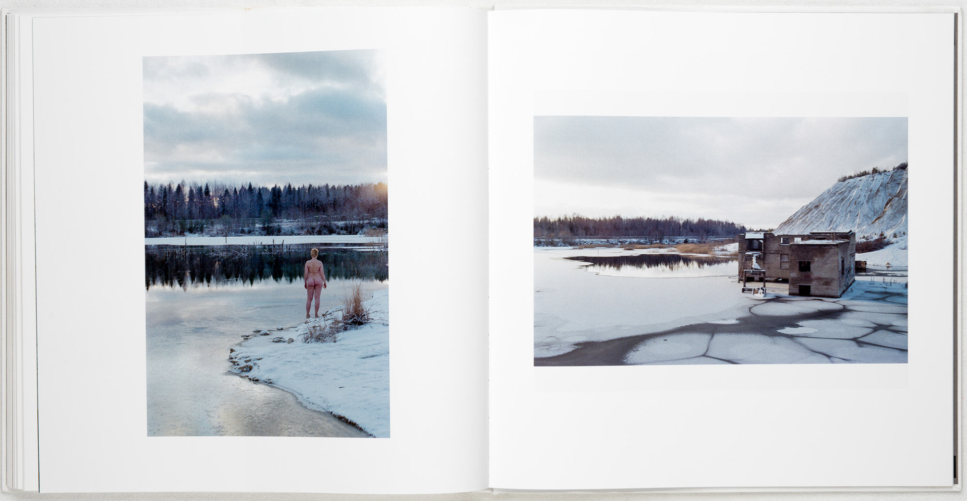 Photo of Kristina Rudenko next to abandoned building, by Tobias Ahlbrecht.