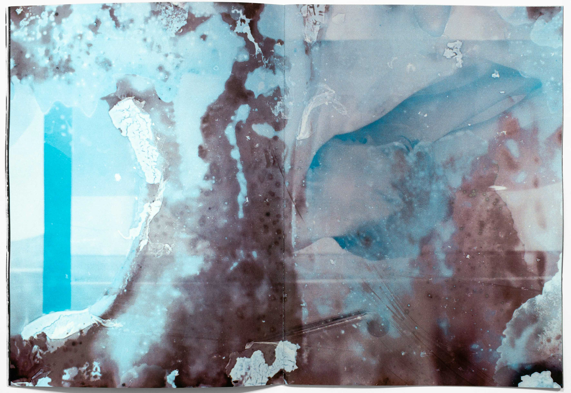 Two photographs from Tobias Ahlbrecht's 'ONE' book showing abstract forms and colorful photo experimentations starring the model Kate Lennartz.