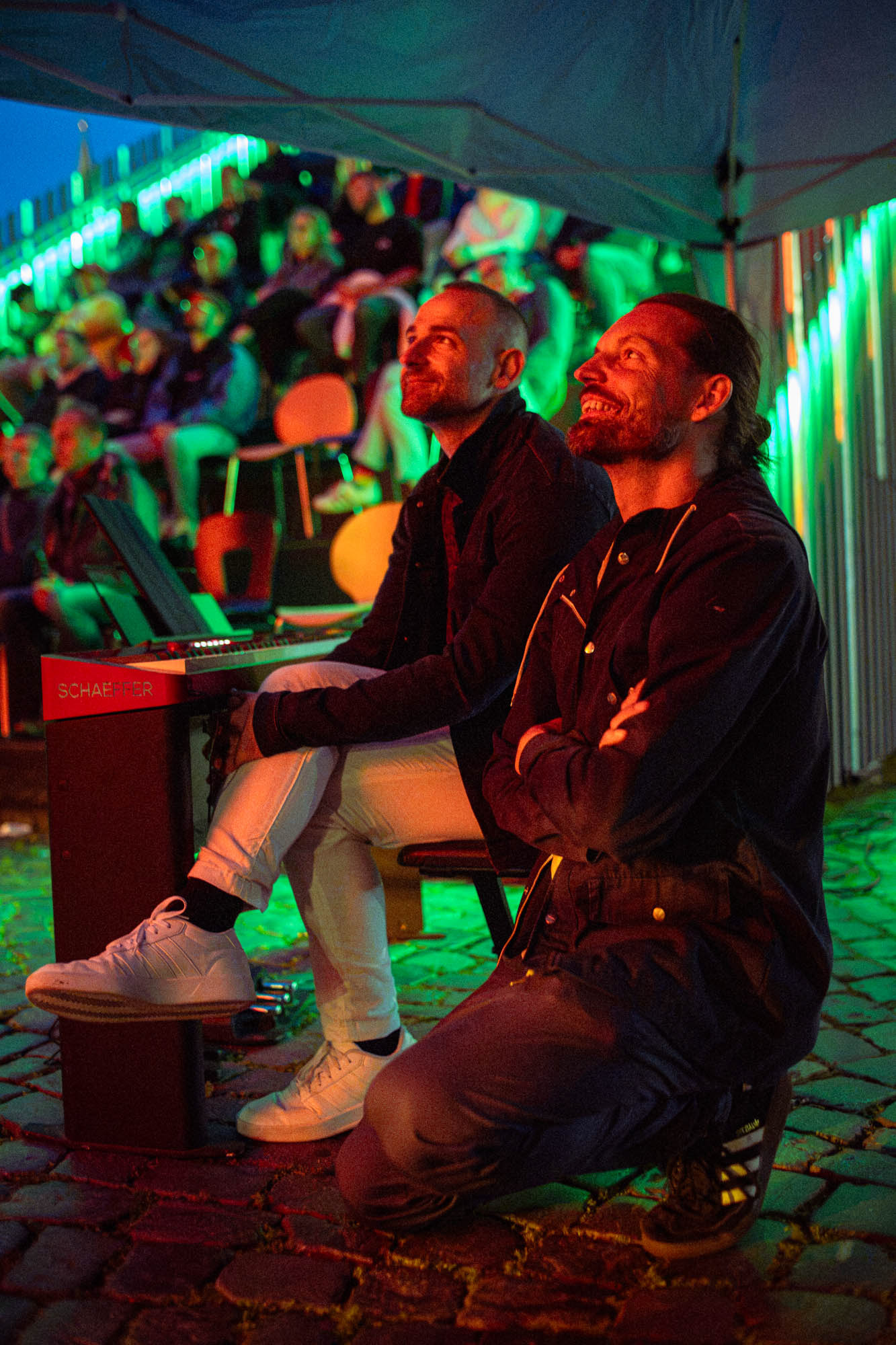 Pianist Juan Penalver Madrid among Curator Sören Berg at the BS Filmt presentation during Braunschweig Filmt.