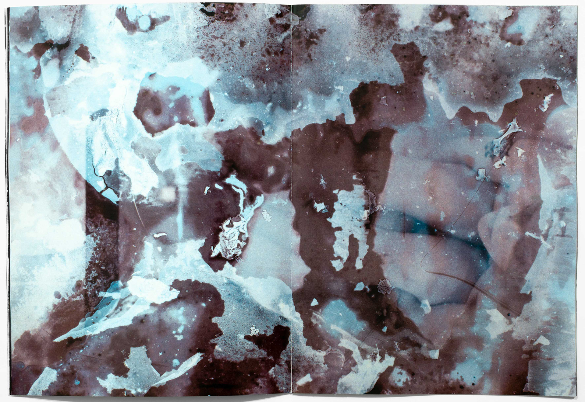 Two photographs from Tobias Ahlbrecht's 'ONE' book showing abstract forms and colorful photo experimentations starring the model Kate Lennartz.