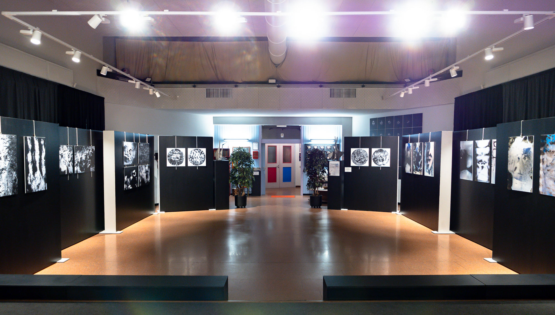 Main room of  the artist Tobias Ahlbrecht's ONE Series exhibited in the Sorgente Oreno gallery in Milan in Italy.